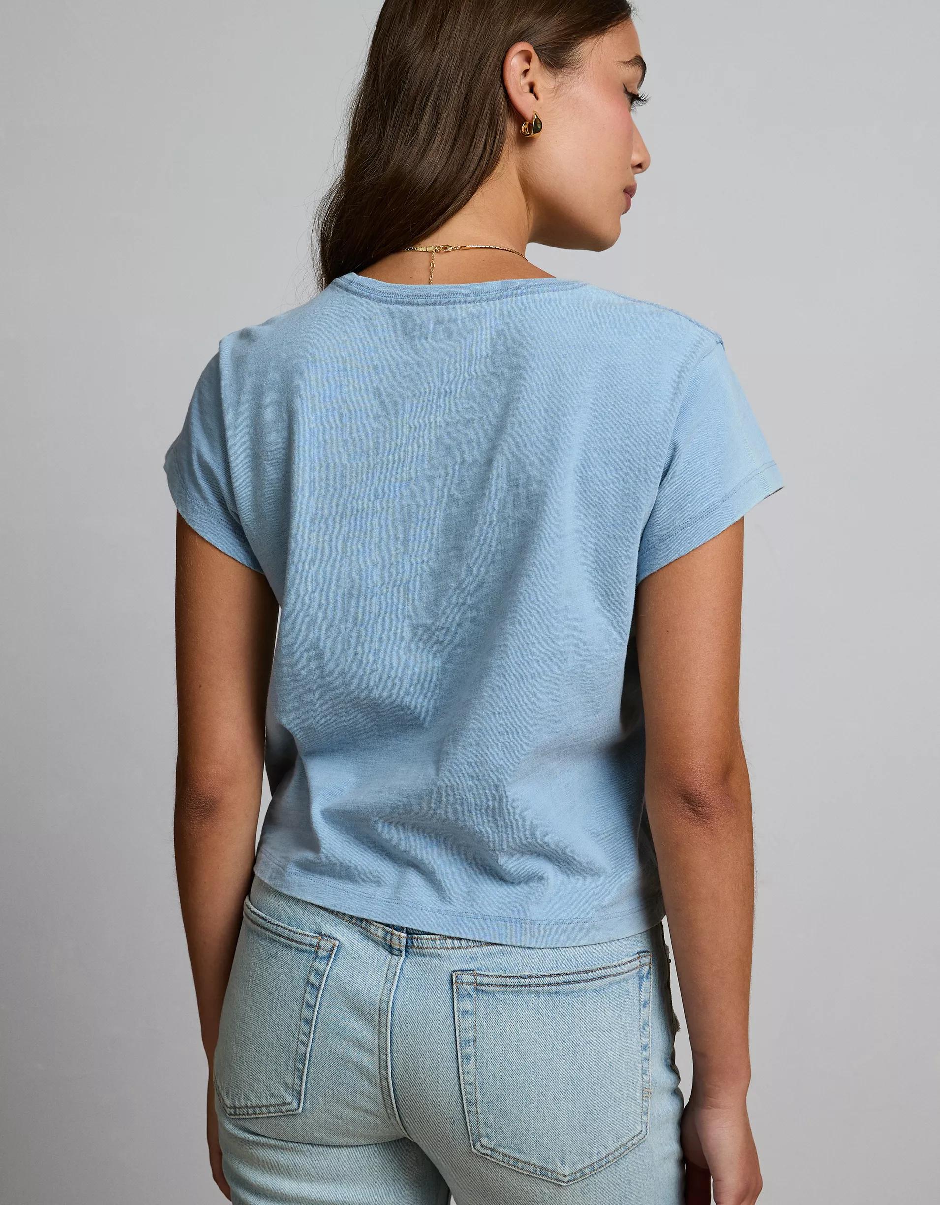 AE77 Premium Boxy Cropped Crewneck T-Shirt Product Image