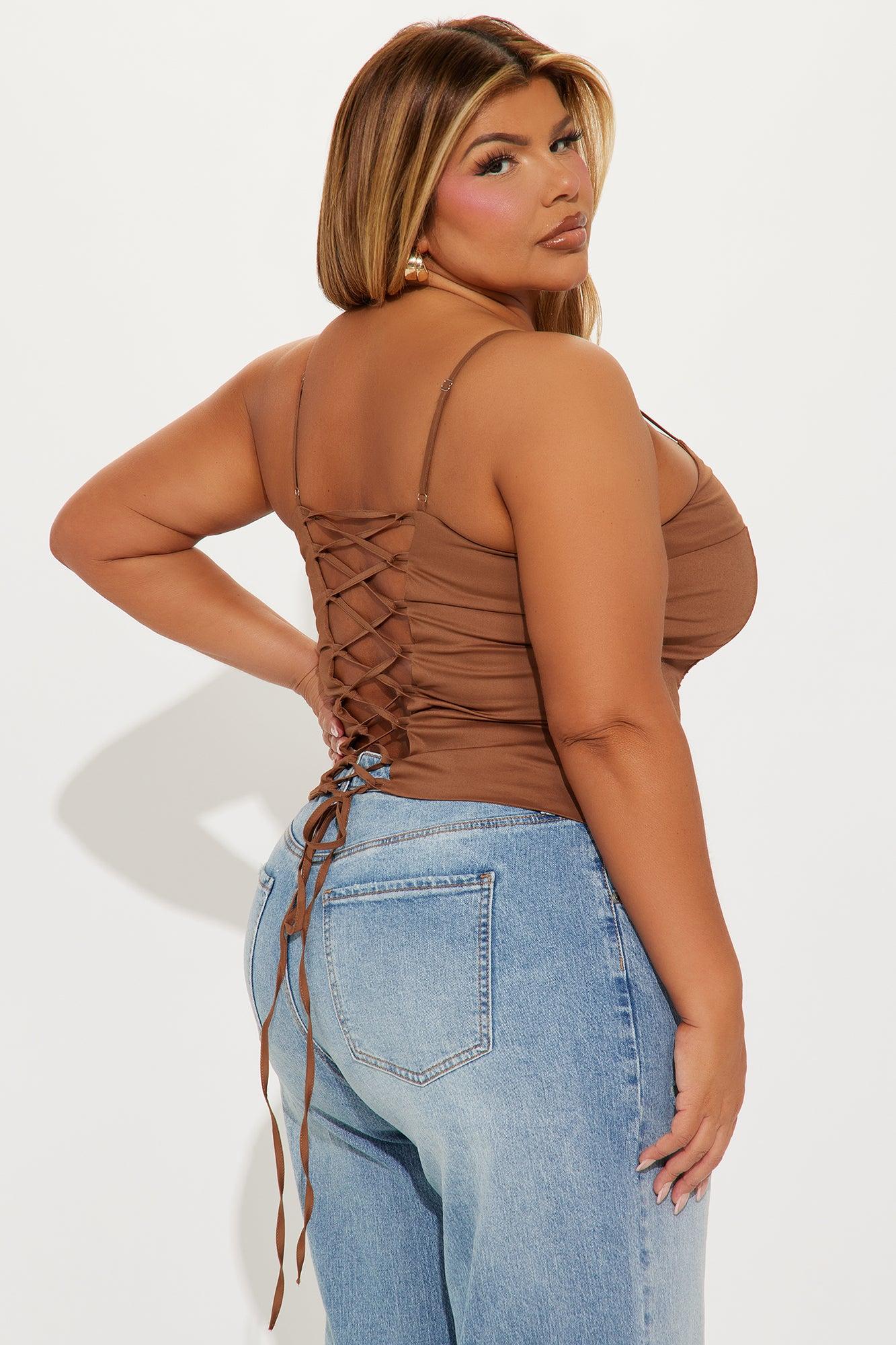 Addicted To Me Corset Top - Brown Product Image