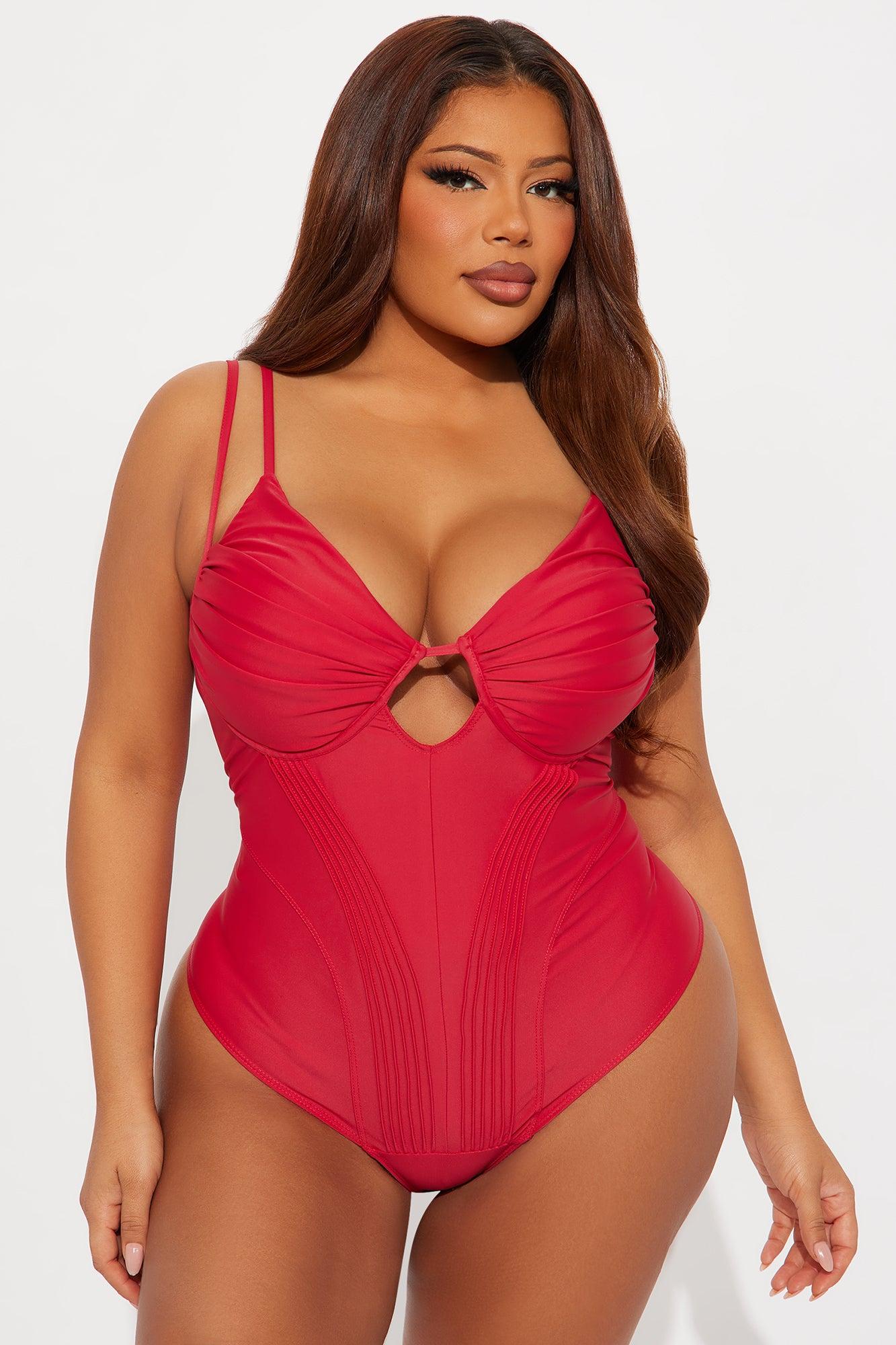 Signature Class Corset Bodysuit - Red Female Product Image