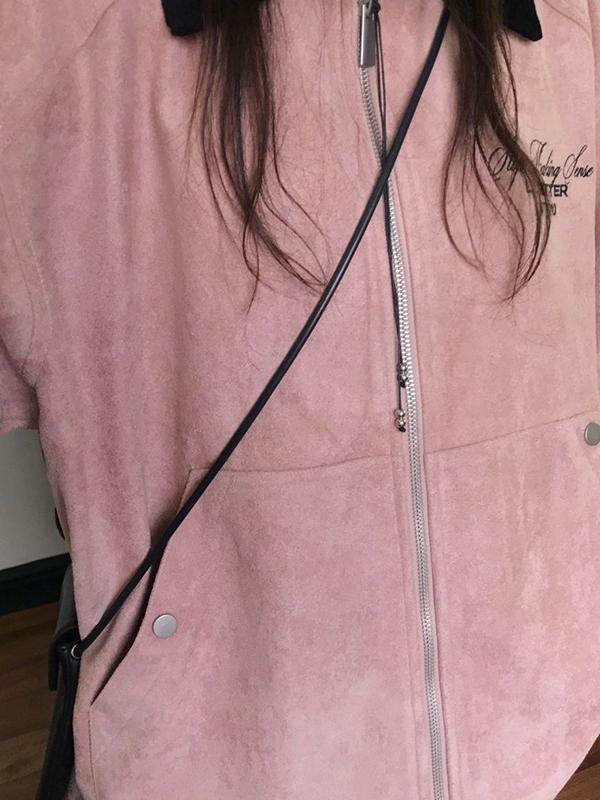 Splice Print Lapel Neck Jacket Product Image