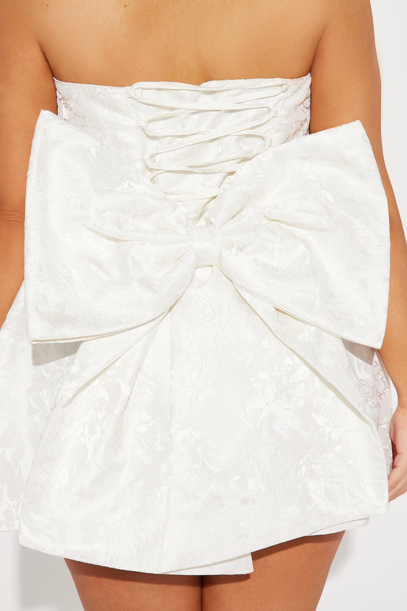 Grace Strapless Micro Mini Dress - Ivory Product Image