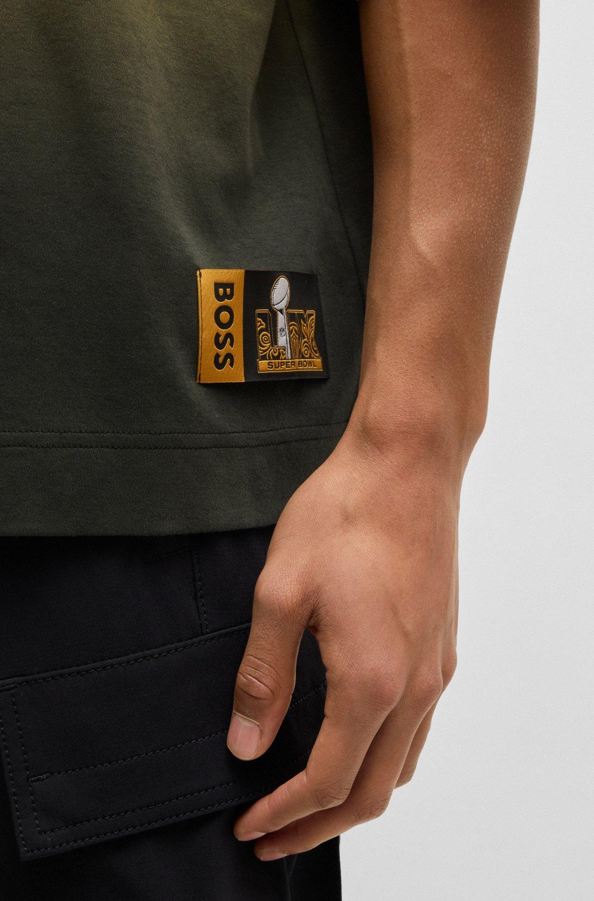 BOSS x NFL cotton T-shirt with gold-tone embroidery Product Image