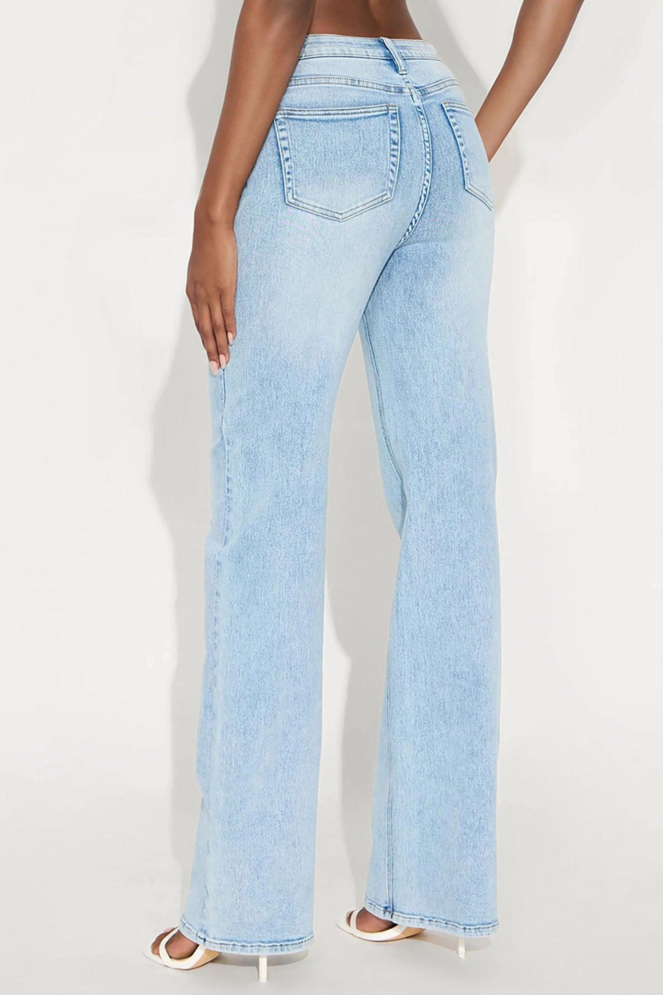 Tall Make My Day Stretch Wide Leg Jeans - Light Wash Female Product Image