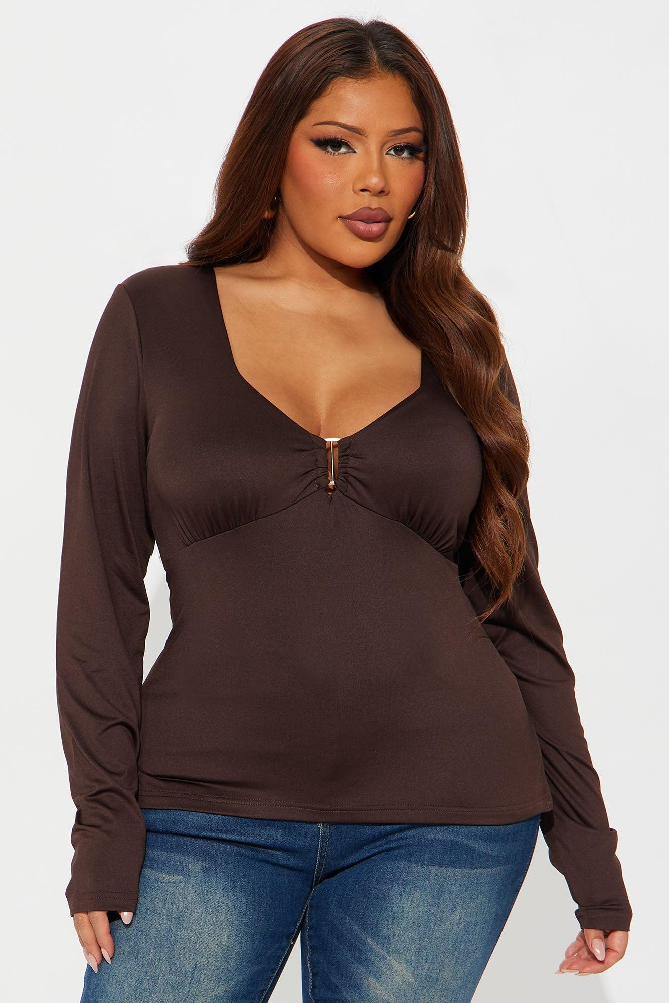 Miley Long Sleeve Top - Chocolate Female Product Image
