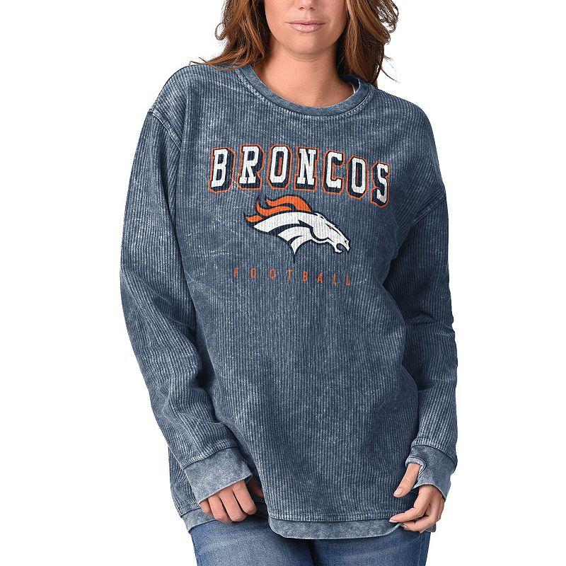 Women's G-III 4Her by Carl Banks Navy Denver Broncos Comfy Cord Pullover Sweatshirt,  Product Image