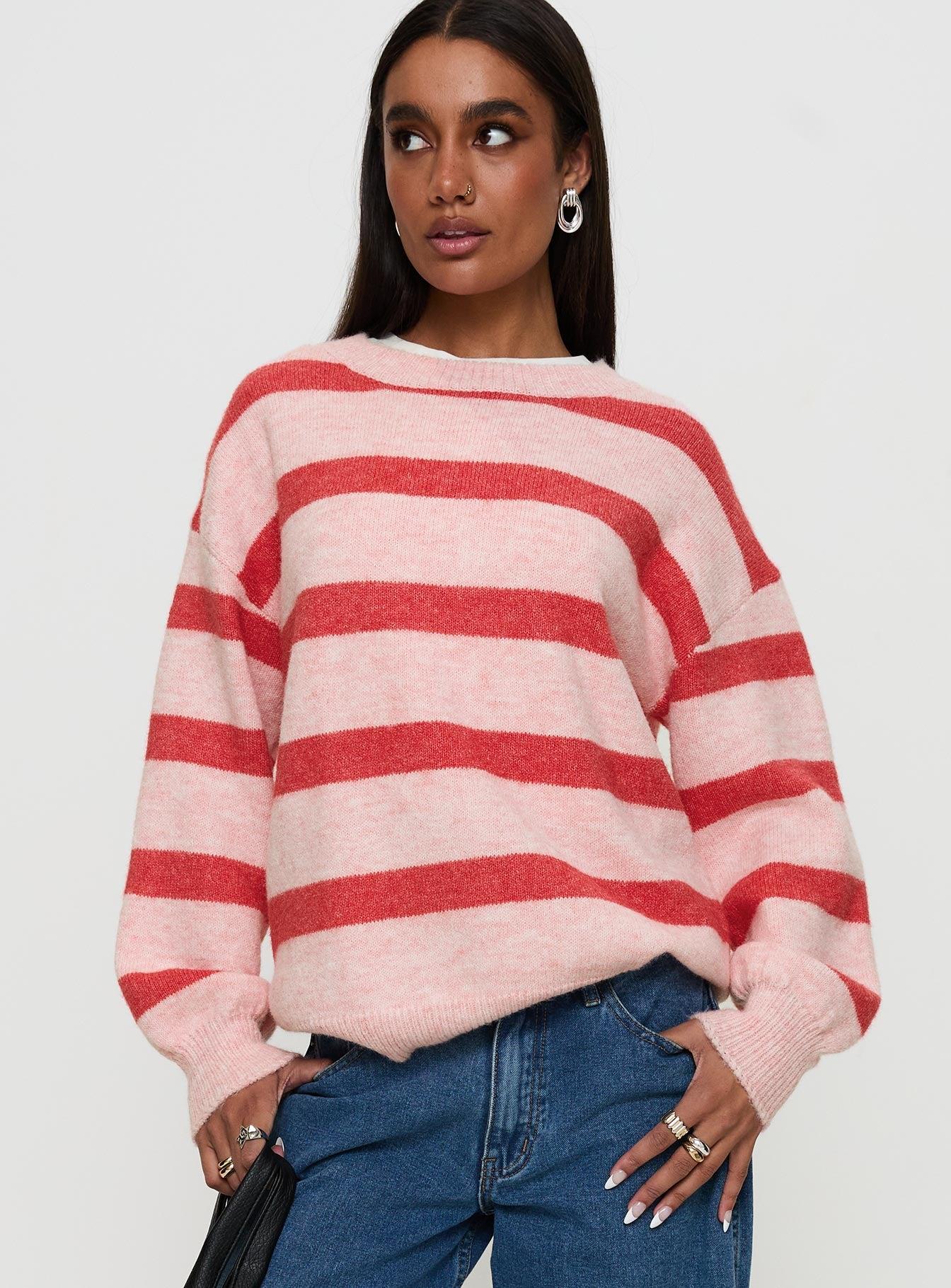Ryanna Sweater Pink / Red Stripe Product Image