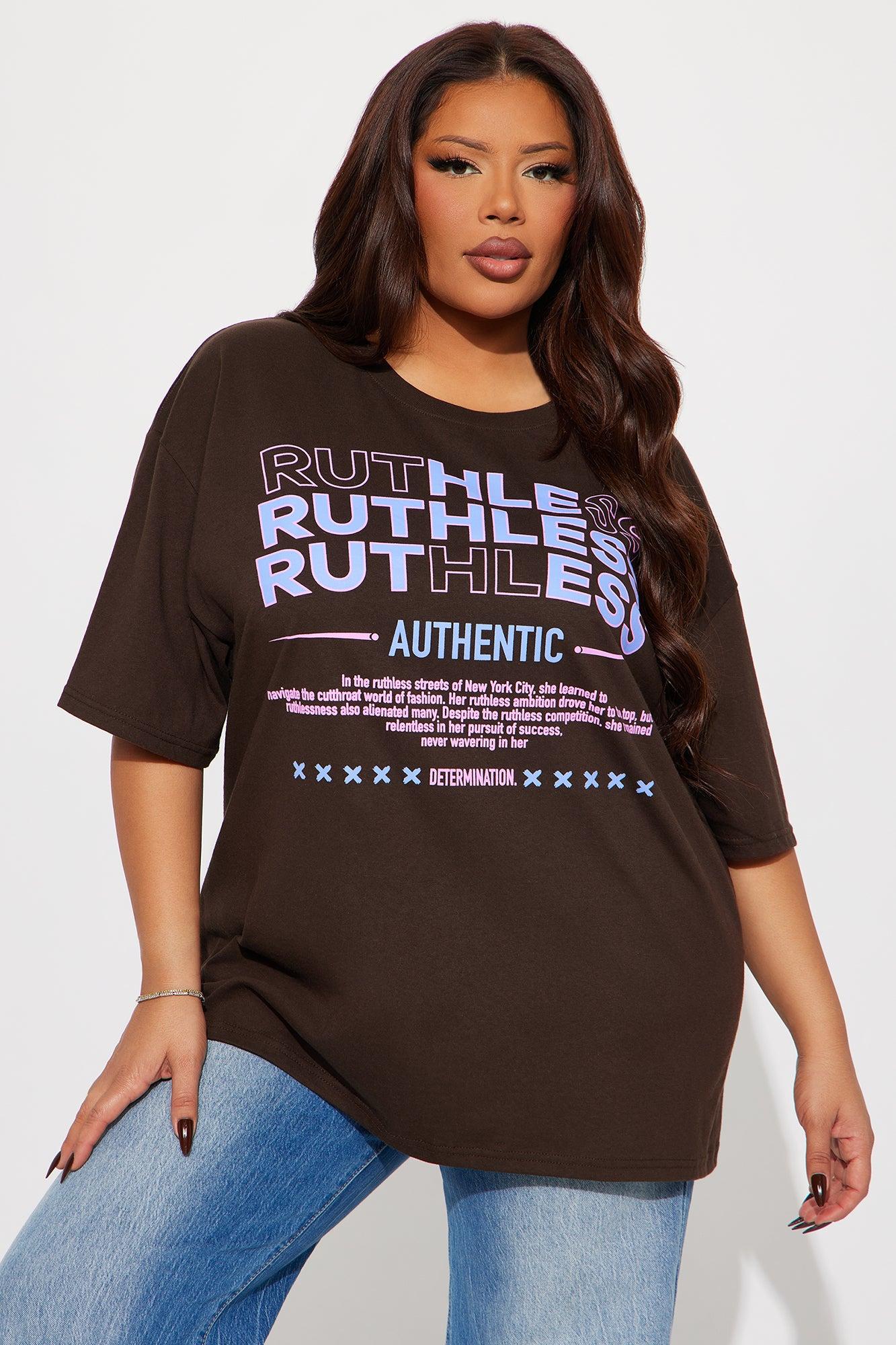 Ruthless Oversized Tee - Brown Product Image