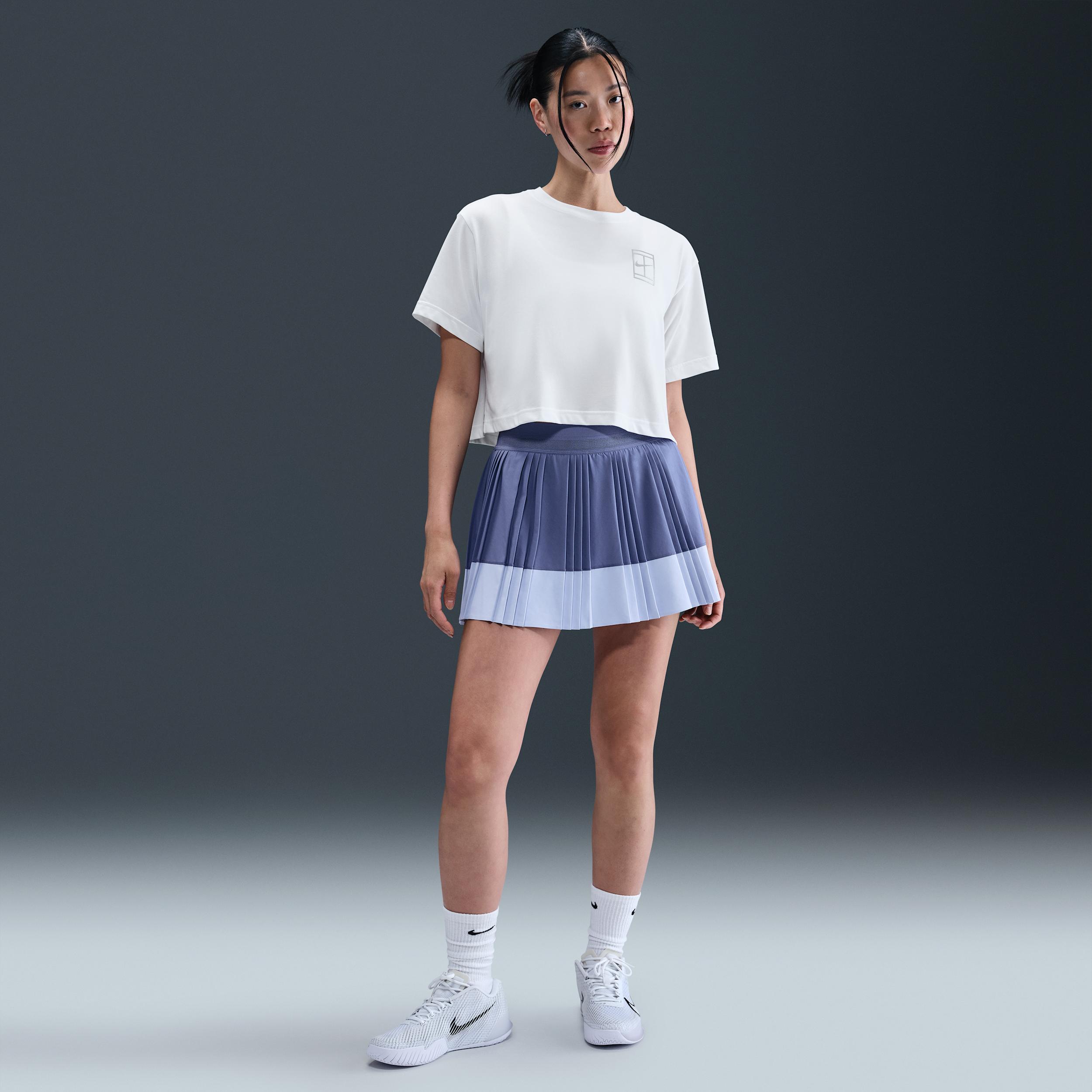Nike Womens Slam Dri-FIT Short-Sleeve Cropped Tennis T-Shirt | HV6987-010 Product Image