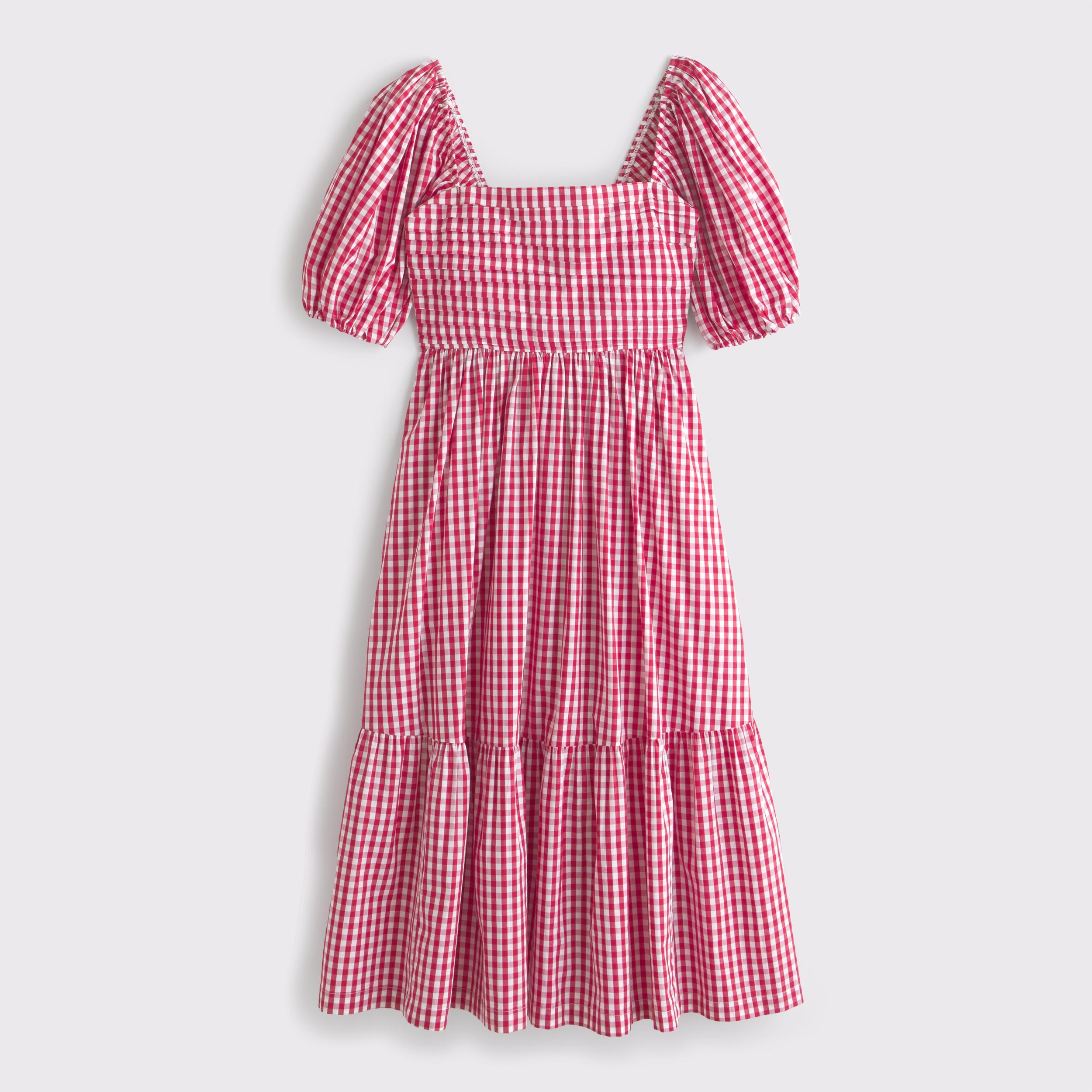 The A&F Emerson Poplin Puff Sleeve Midi Dress Product Image