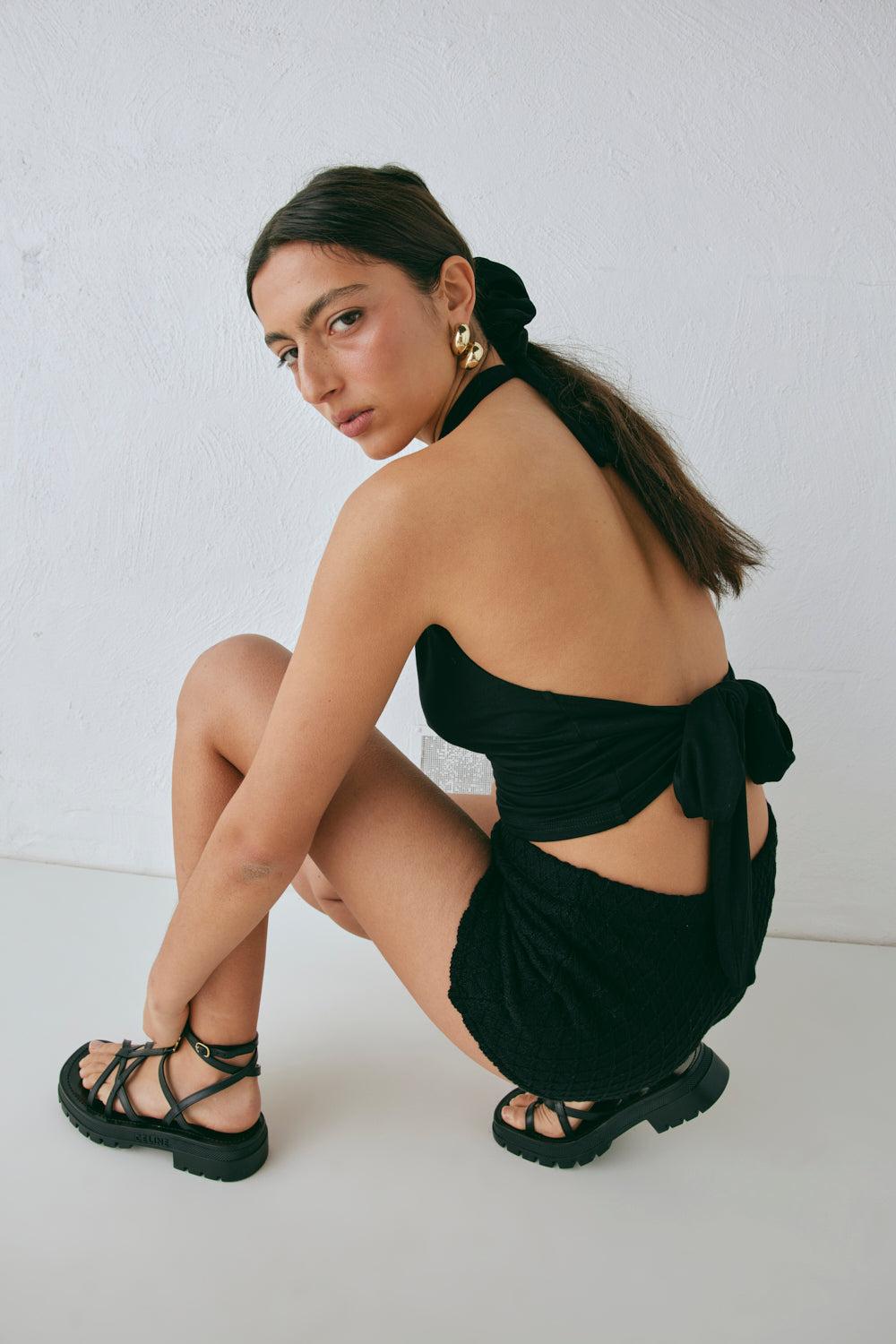 Inner Glow Knit Shorts Black Product Image