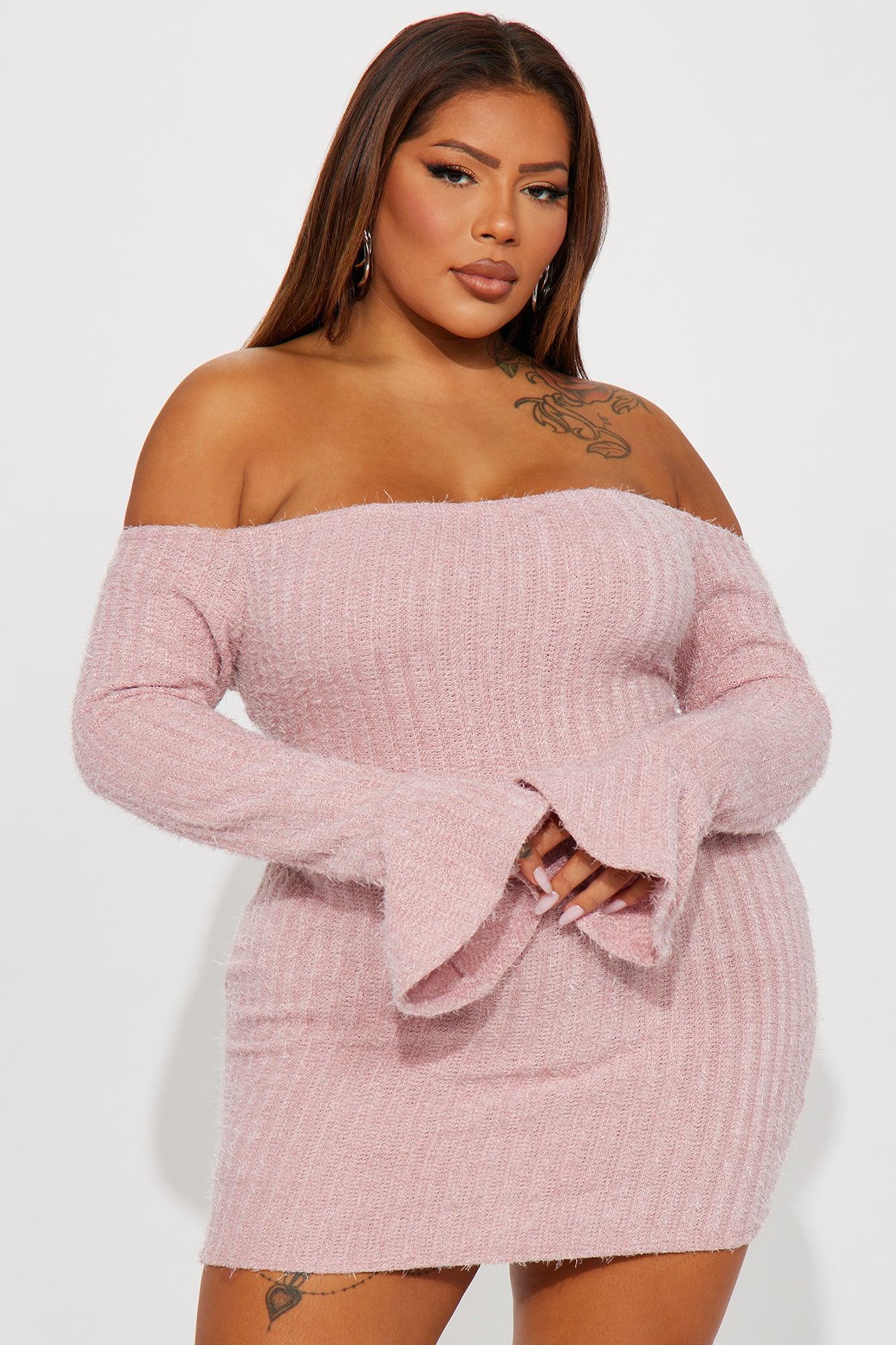 Mile High Sweater Mini Dress - Mauve Female Product Image