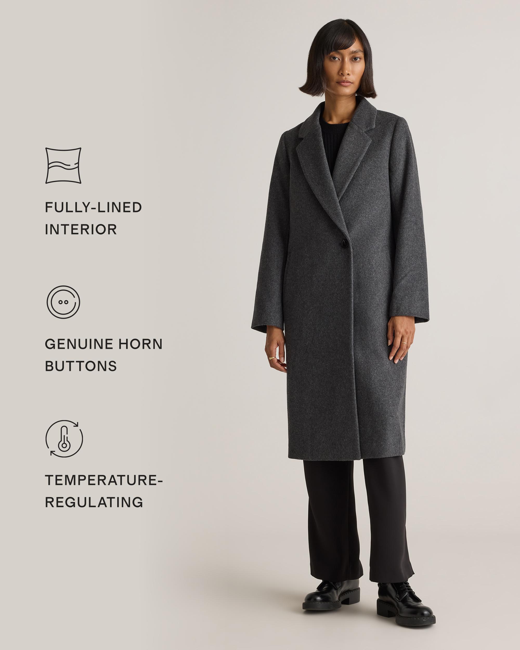 Quince | Women's Italian Wool Classic Single-Breasted Coat Wool/Nylon Product Image