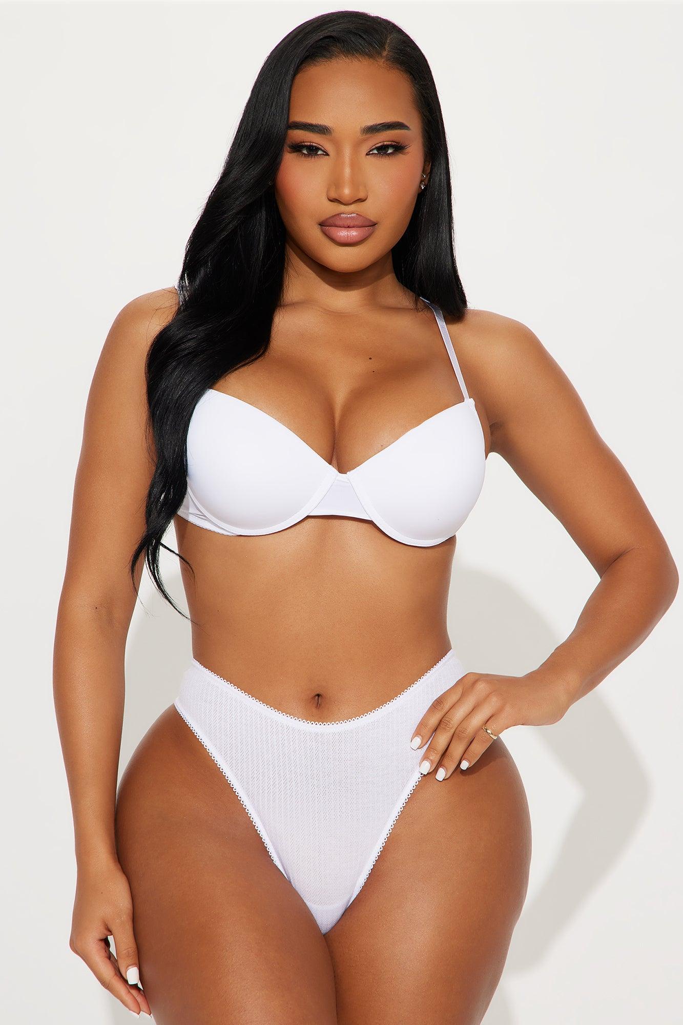 Cute On The Couch Pointelle Thong - White Product Image