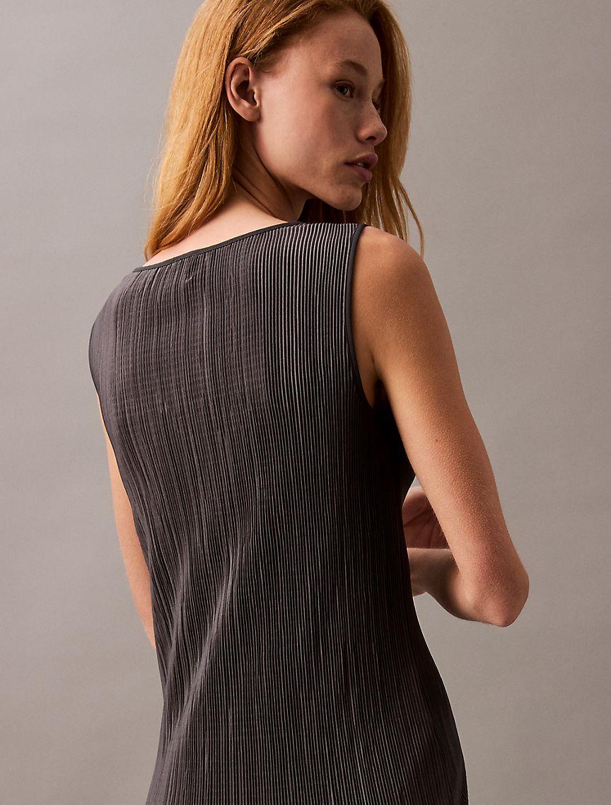 Plisse Sleeveless Midi Dress Product Image