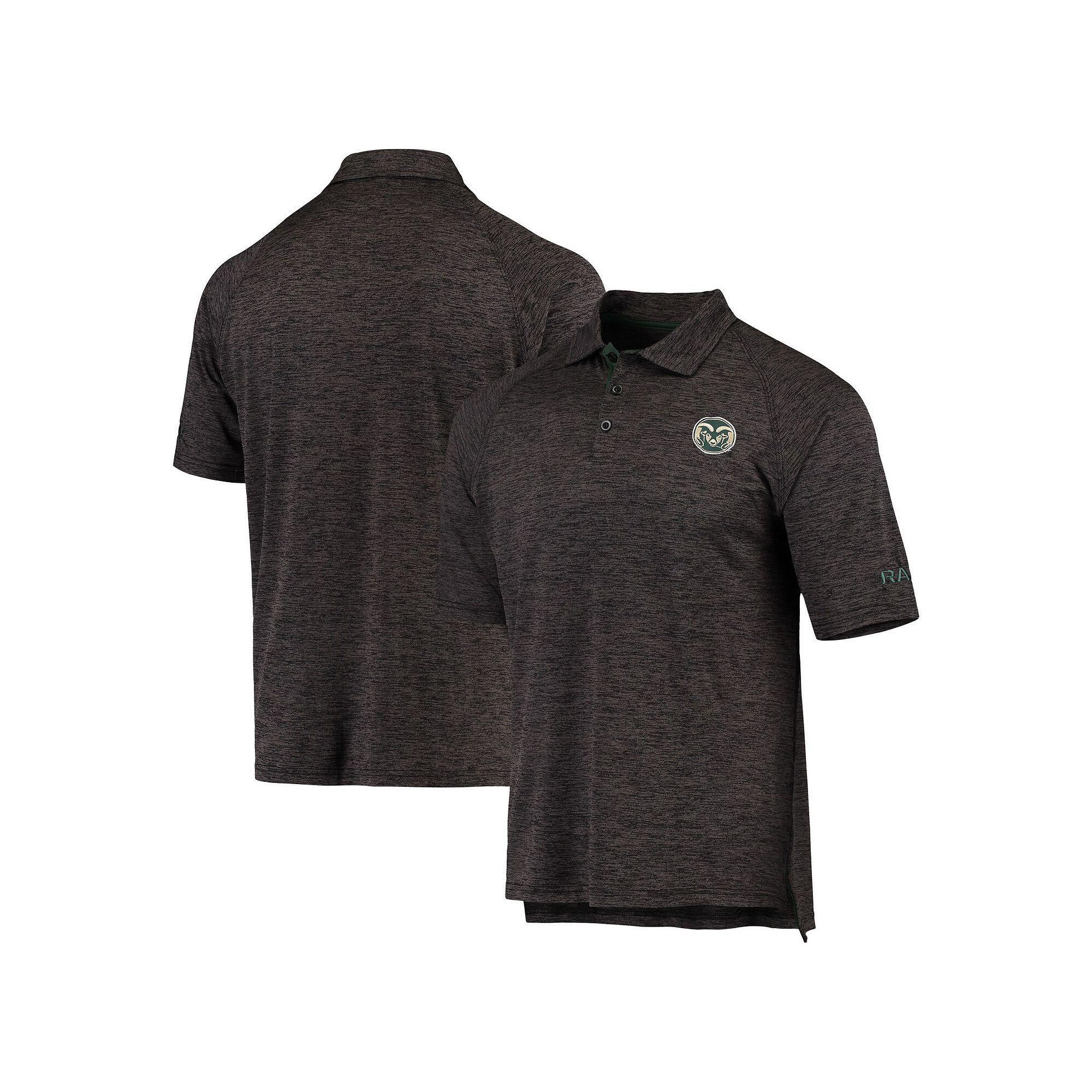 Men's Colosseum Heathered Black Colorado State Rams Logo Down Swing Polo,  Product Image