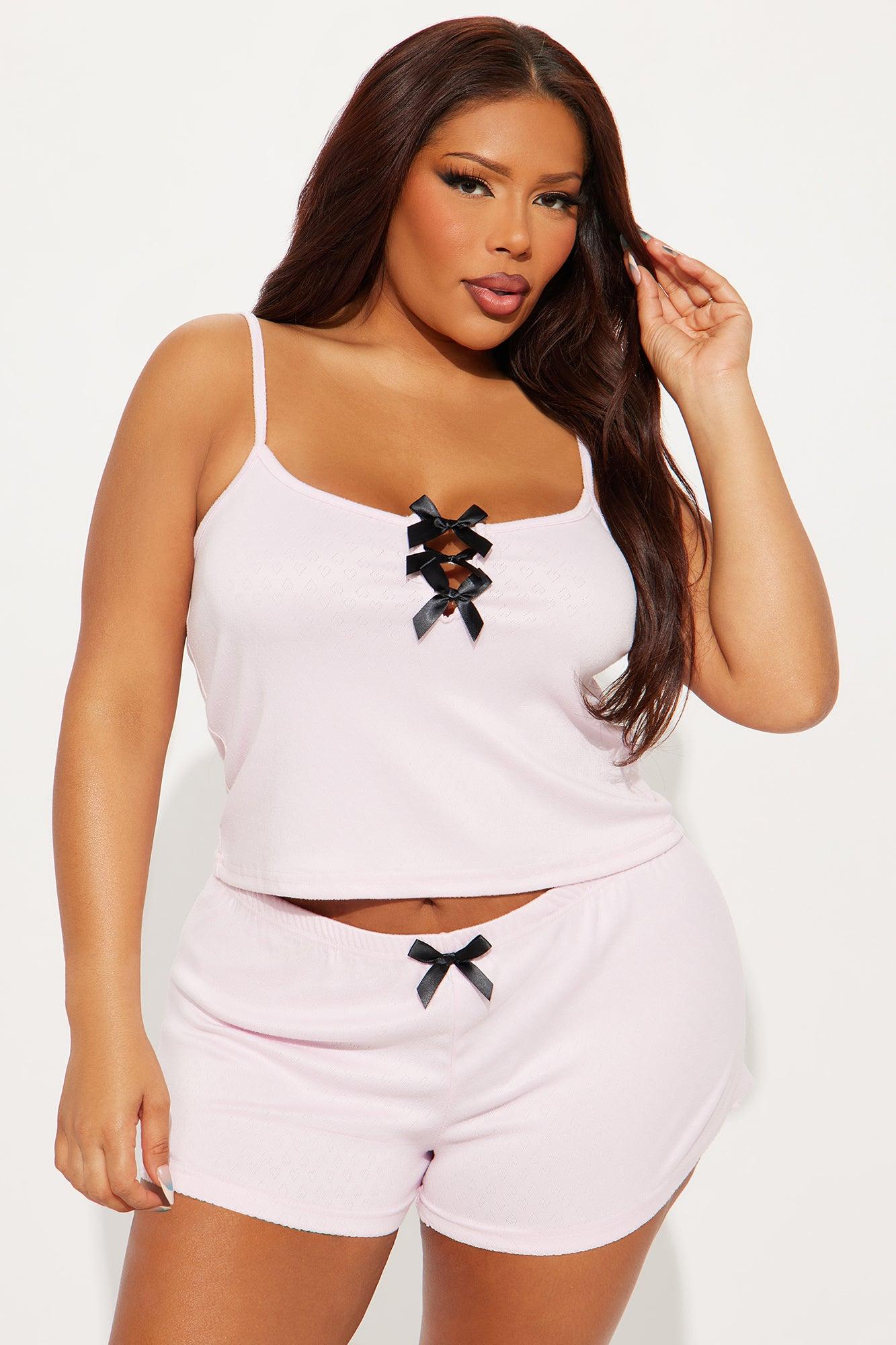 Bow Era Pointelle Cami PJ Short Set - Pink Female Product Image