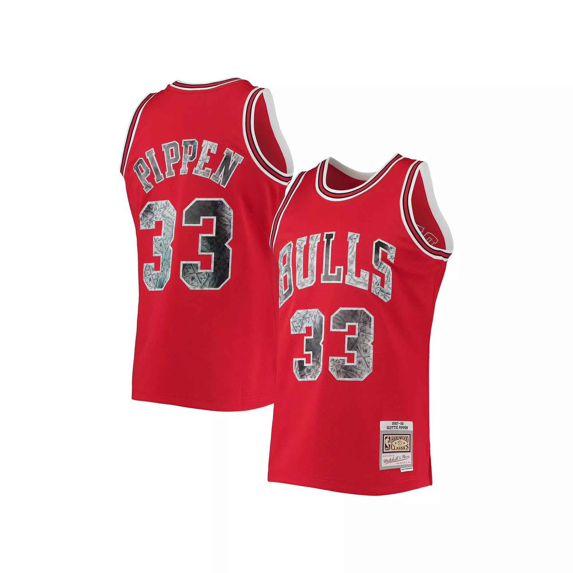 Men's Mitchell & Ness Scottie Pippen Red Chicago Bulls 1997/98 Hardwood Classics NBA 75th Anniversary Diamond Swingman Jersey,  Product Image
