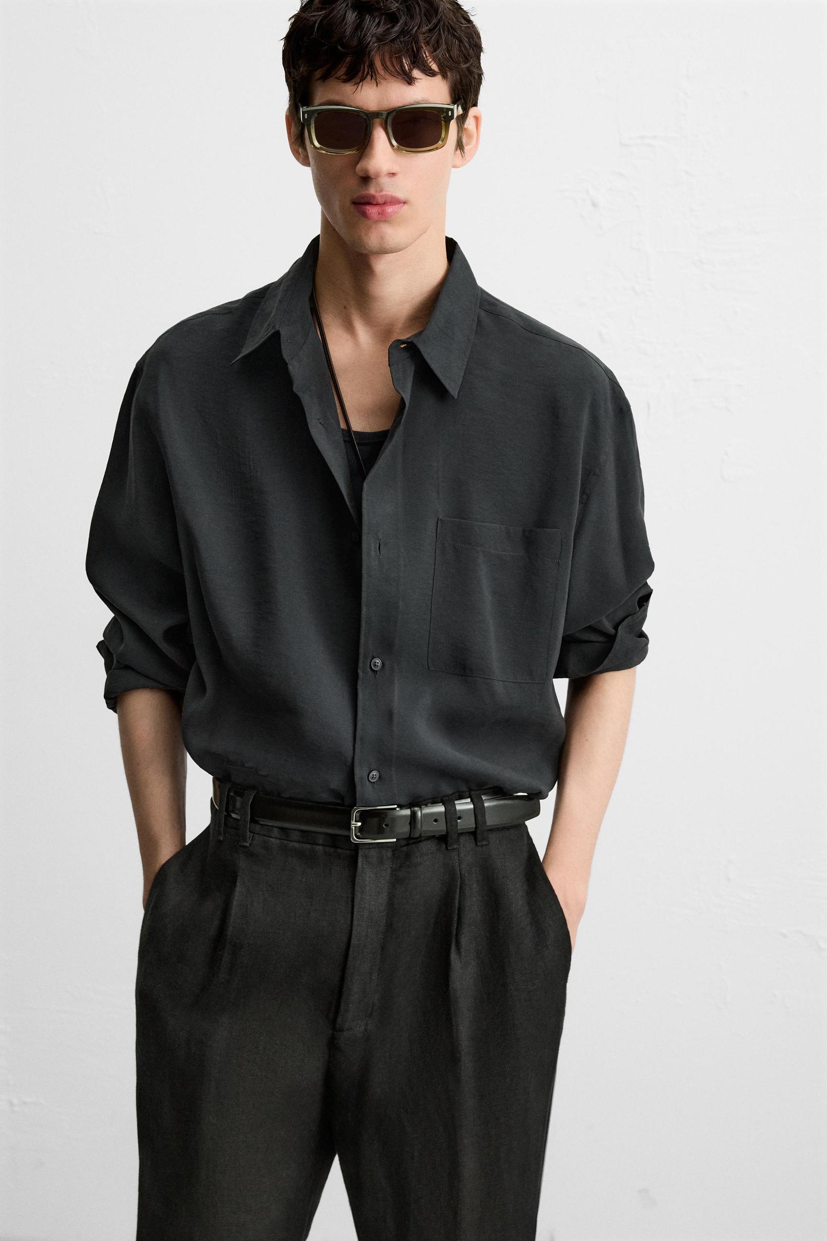 TOPSTITCHED LEATHER BELT Product Image