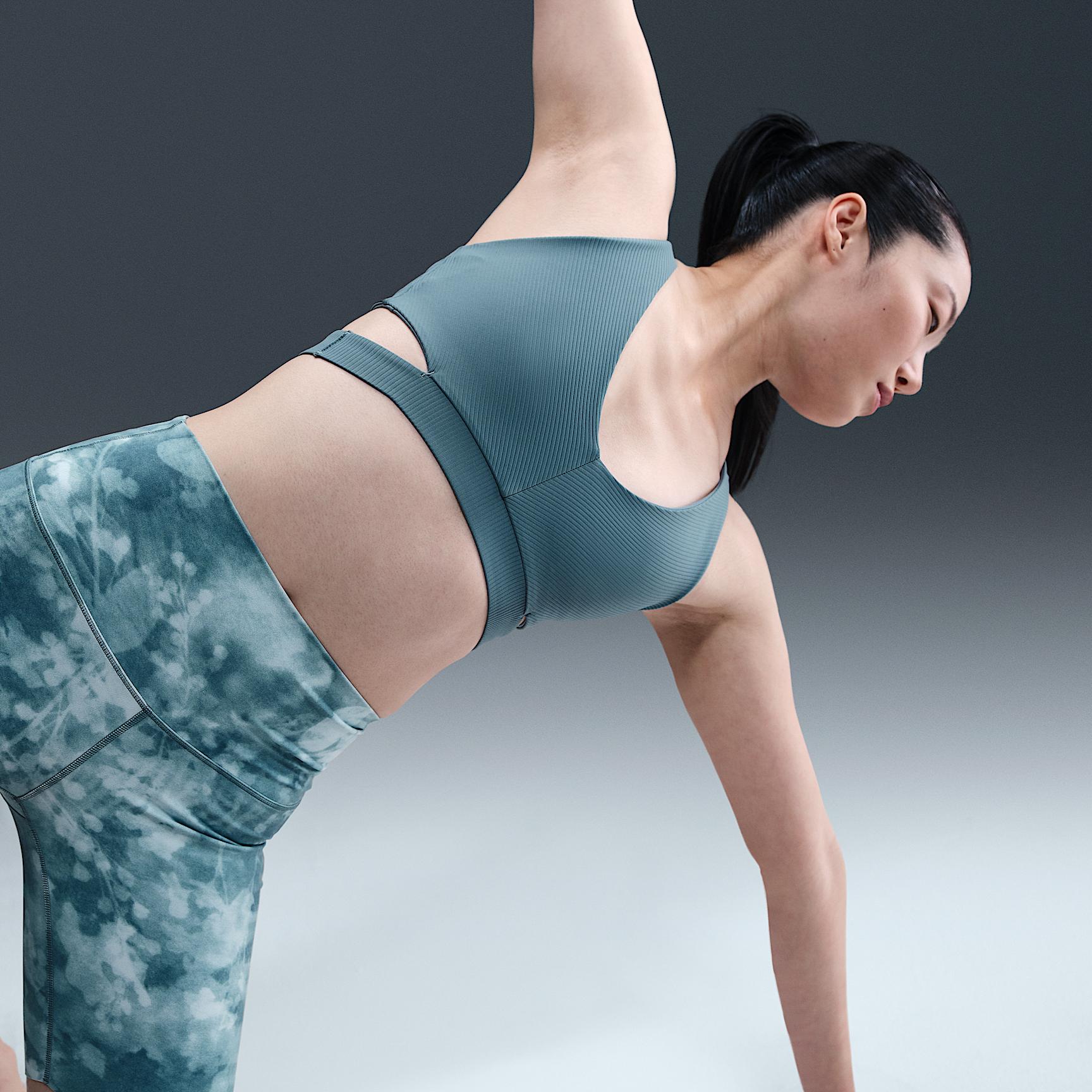 Nike Womens Zenvy Rib Light-Support Padded Sports Bra | HF5378-006 Product Image