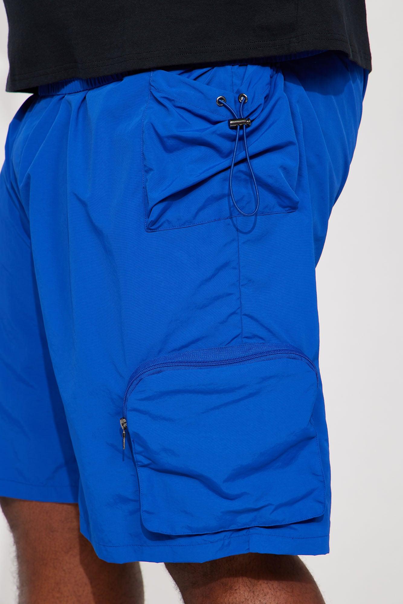 All This And That Nylon Cargo Shorts - Royal Product Image