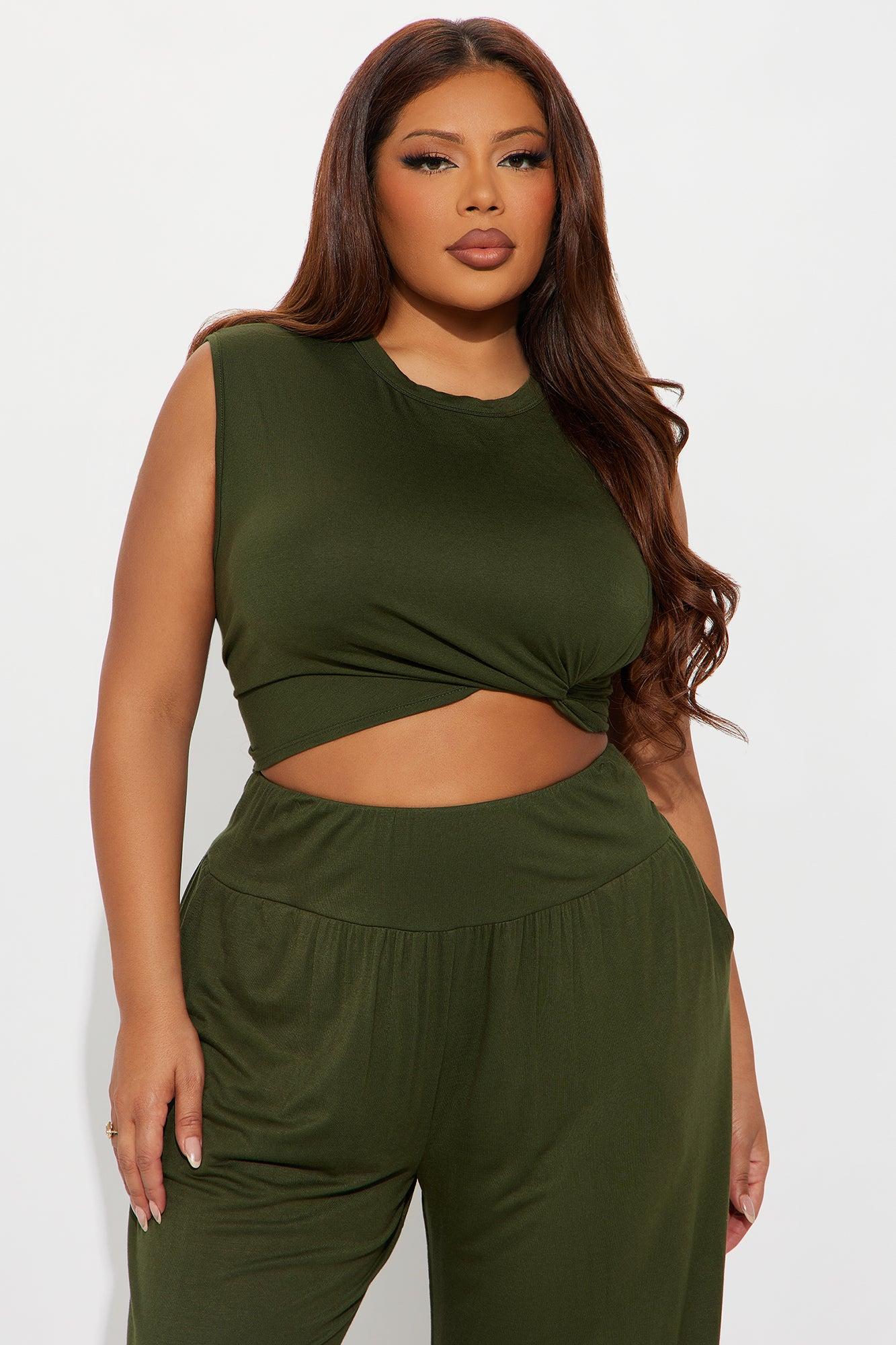 Charlotte Rayon Pant Set - Olive Female Product Image