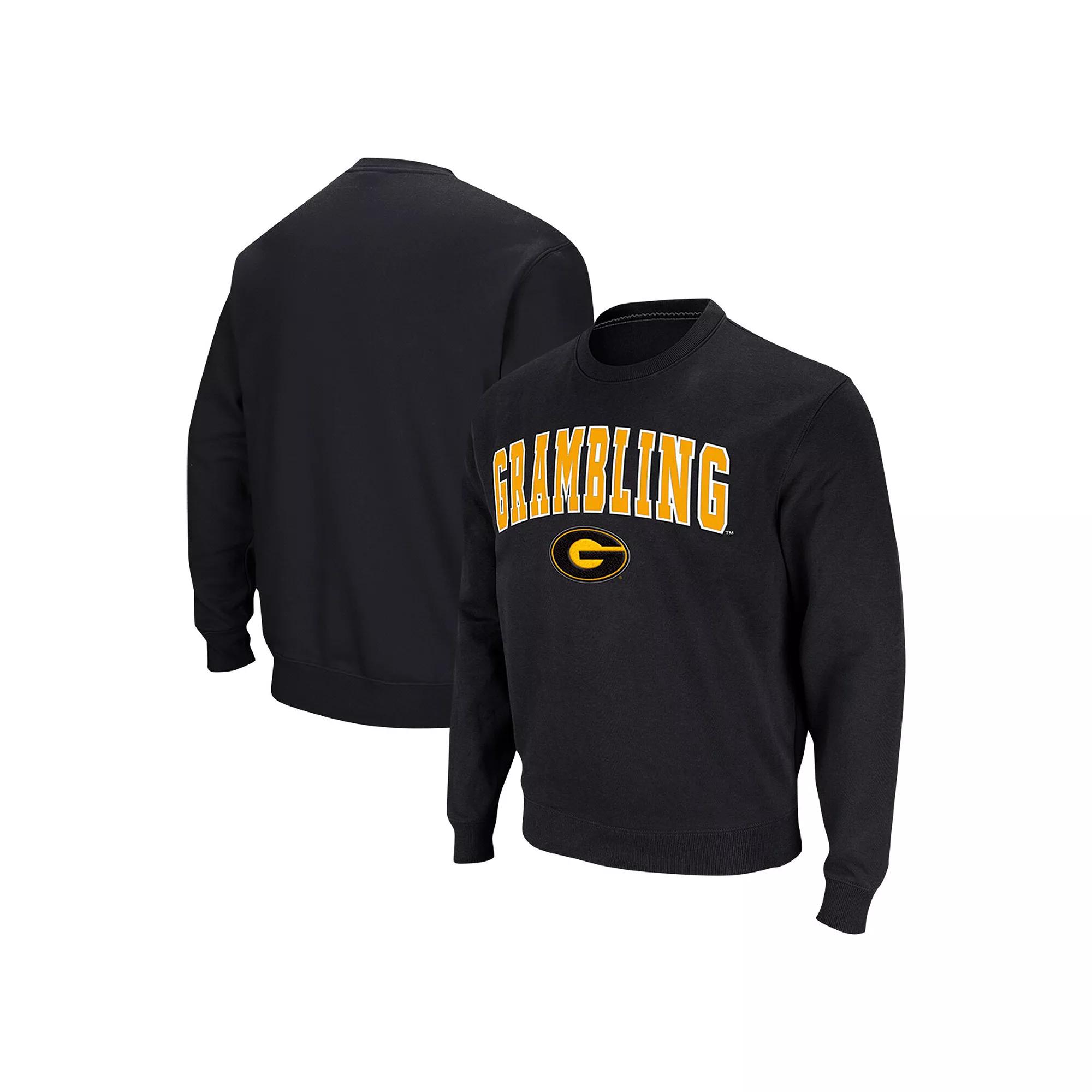 Men's Colosseum Black Grambling Tigers Arch & Logo Pullover Sweatshirt, Size: Large, Nc2 Black Product Image