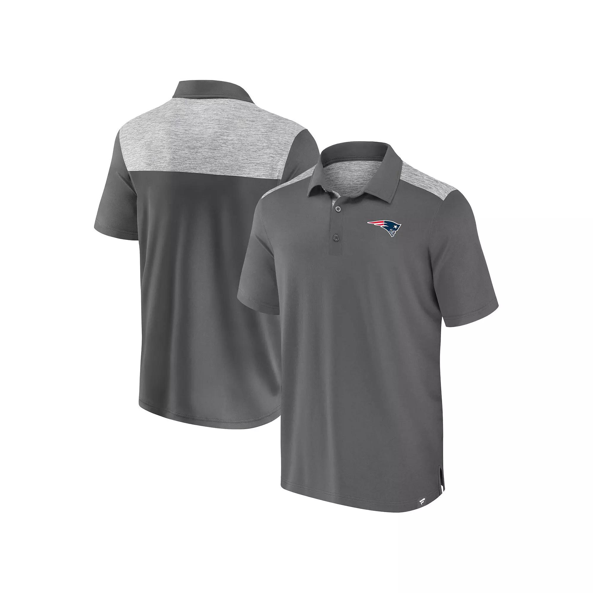 Men's Fanatics Heather Gray New England Patriots Long Shot Polo,  Product Image