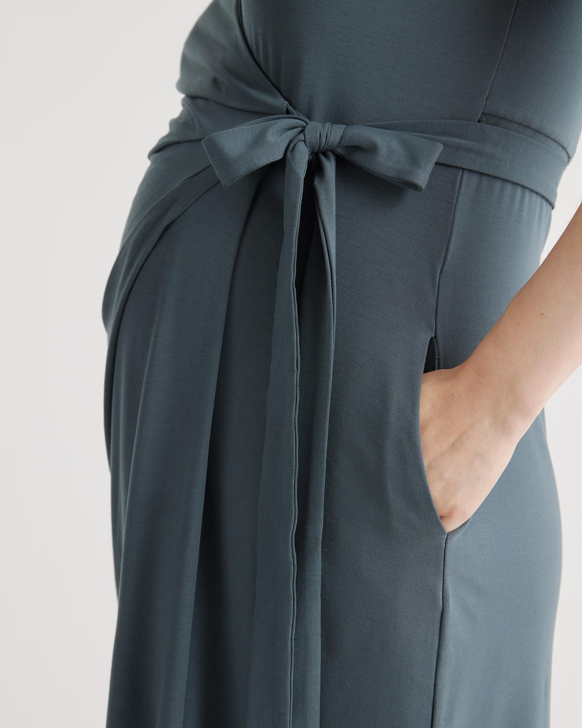 Quince | Women's Tencel Jersey Maternity & Nursing Wrap Dress Size XS Product Image