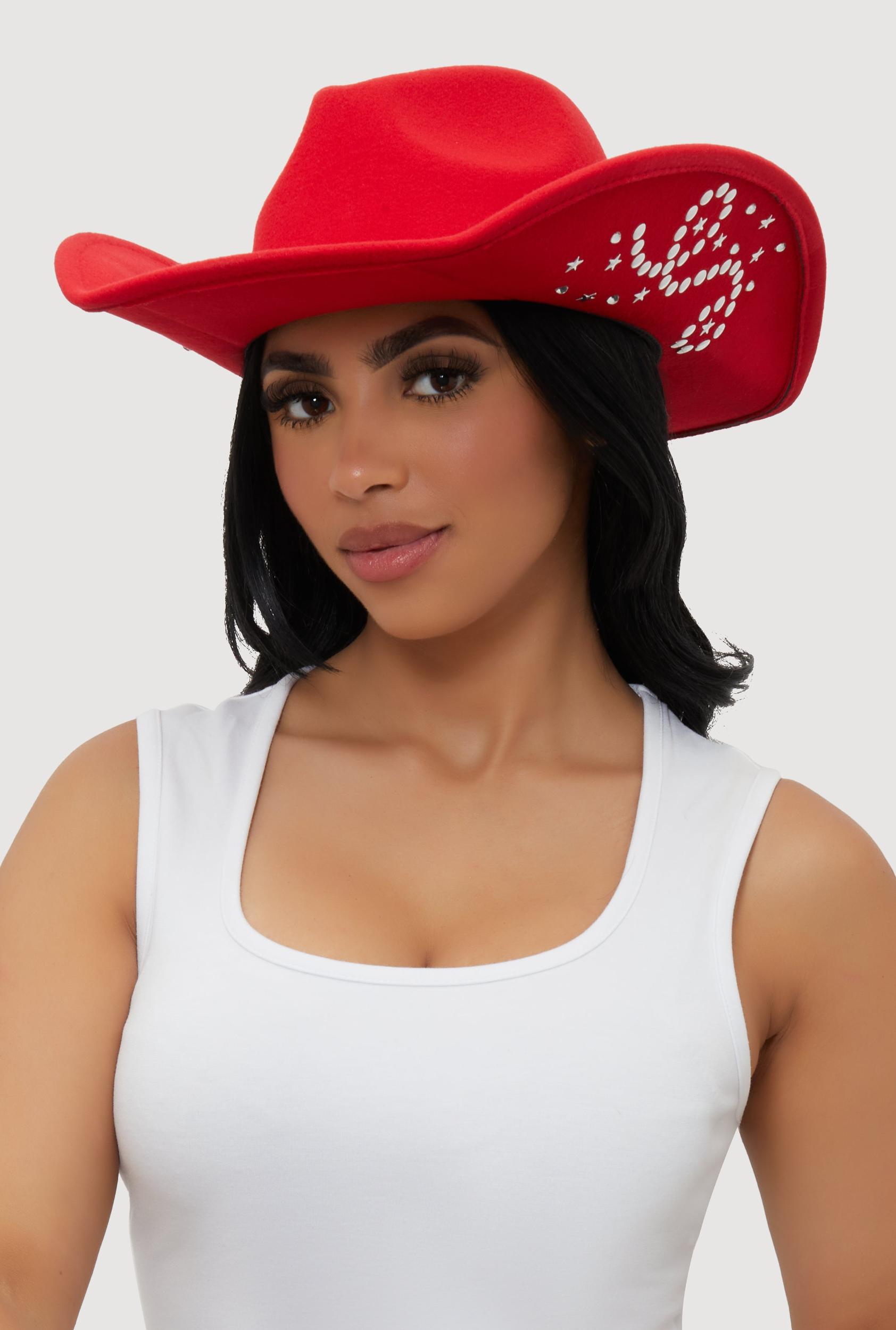 Star Studded Rhinestone Detail Cowboy Hat Female Product Image