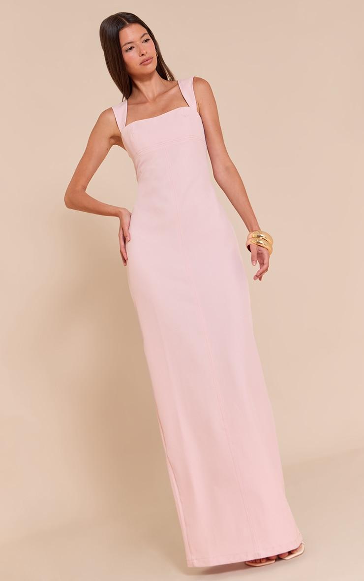 Blush Tailored Woven Strappy Maxi Dress Product Image