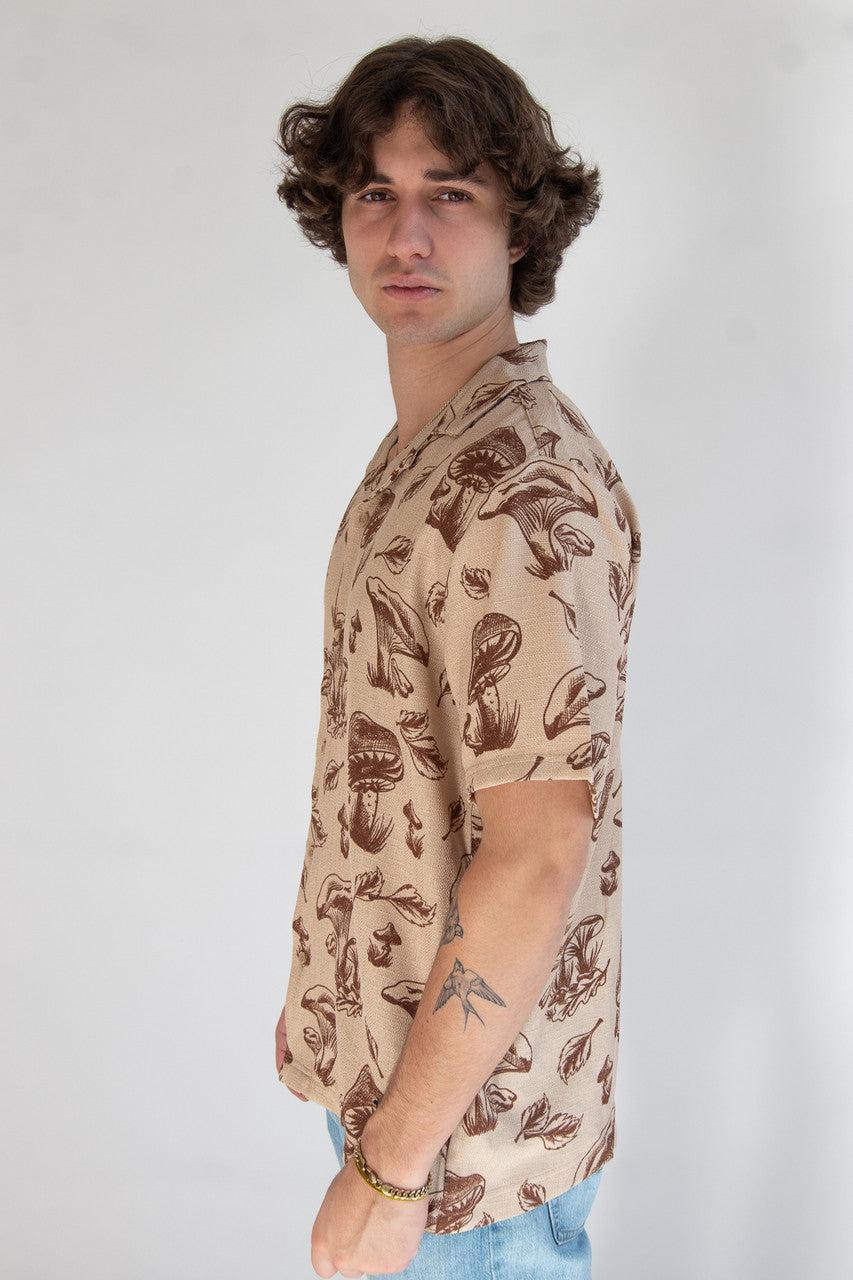 Mushroom Harvest Textured Button Up Shirt Product Image
