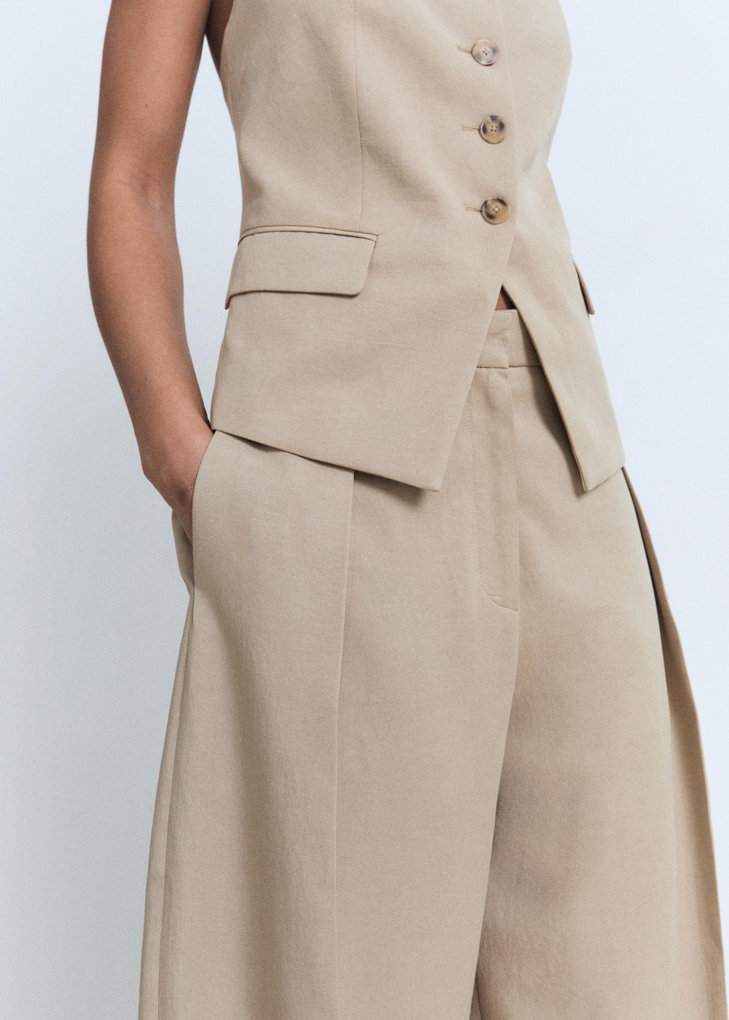 Linen-blend balloon pants - Women | MANGO USA Product Image