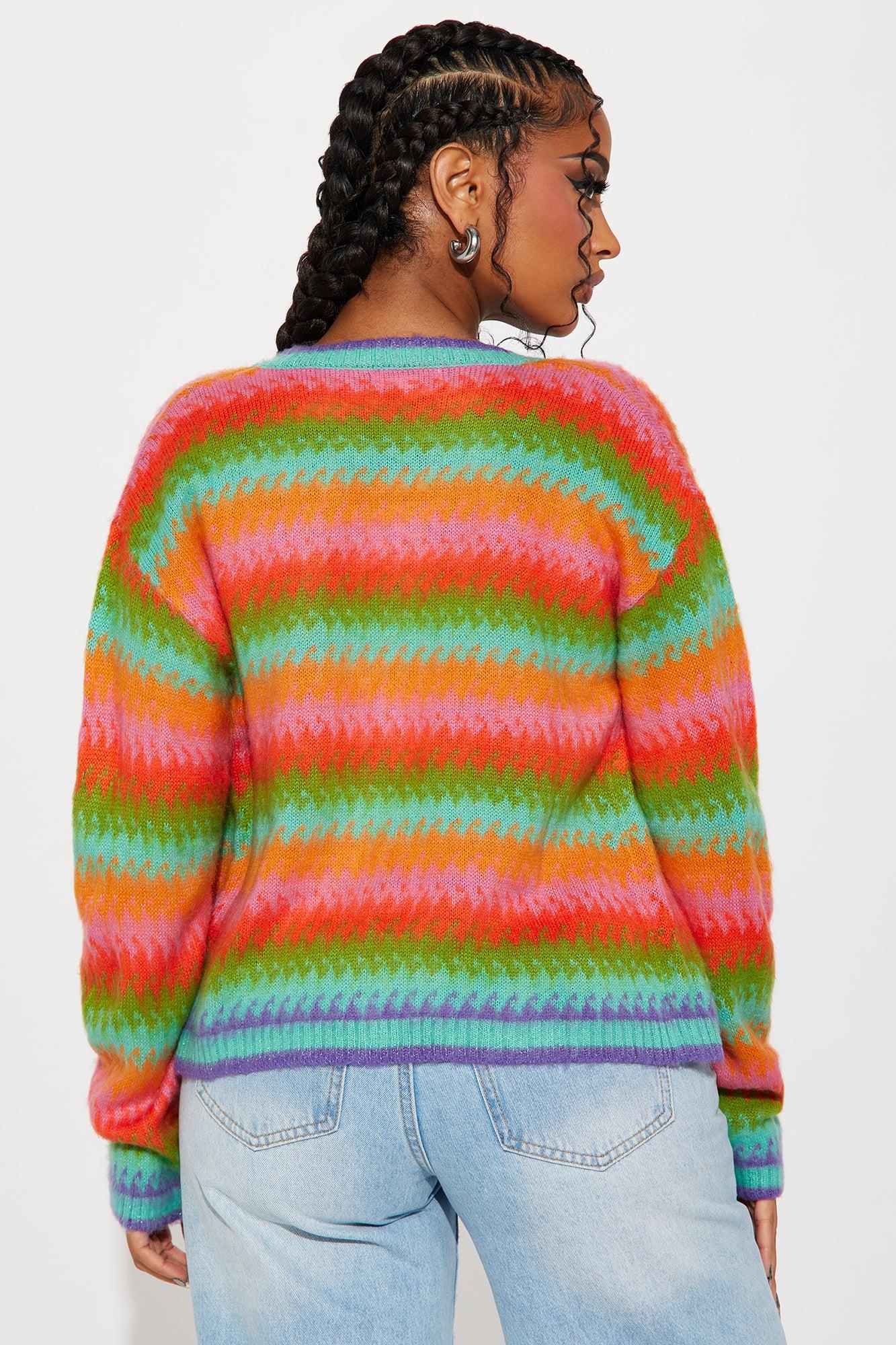 Bright Side Striped Cardigan - Multi Color Product Image