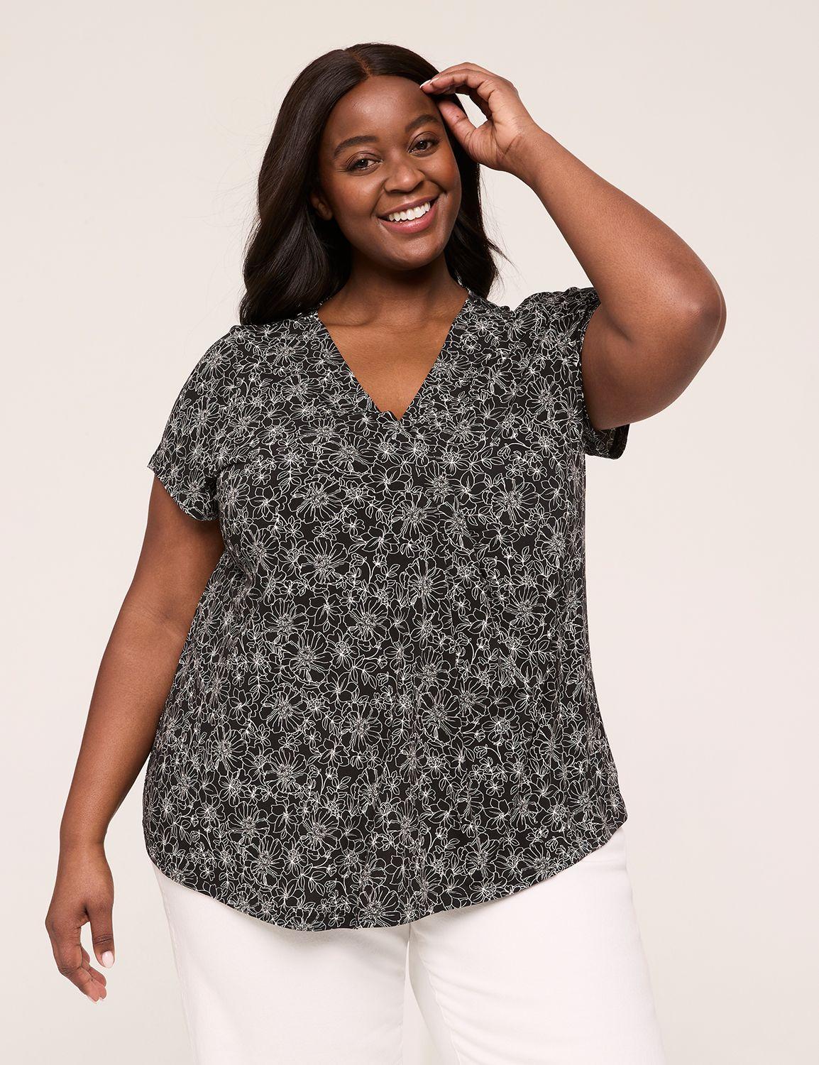 Cap-Sleeve Pleat-Front Top Product Image