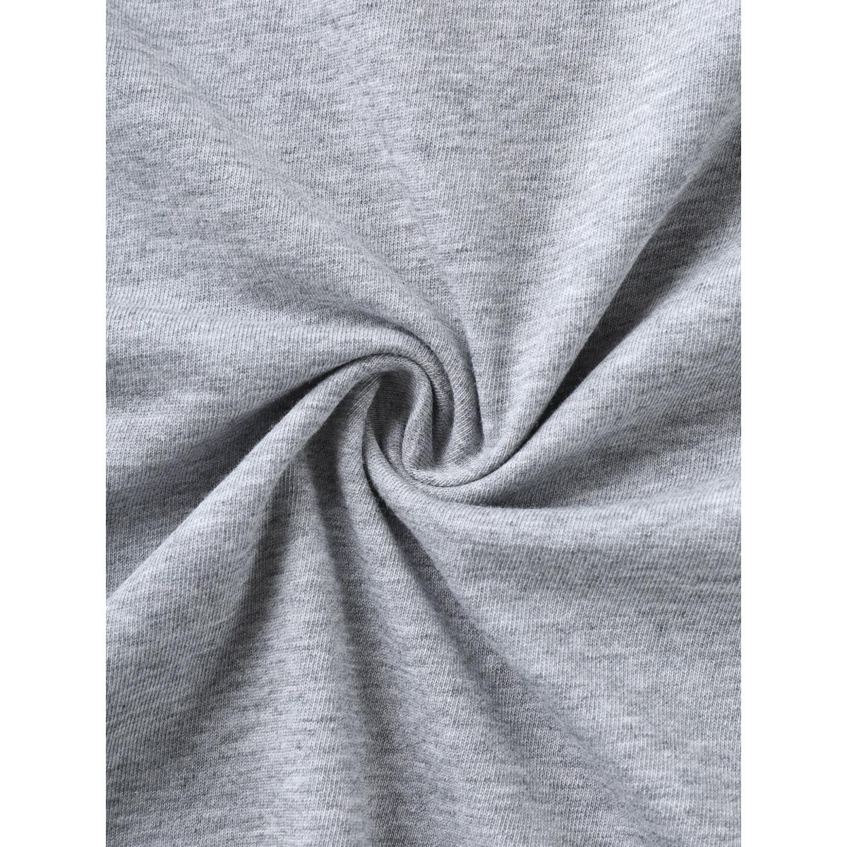 Plus Size Floral Moment Round Neck T-Shirt Mediumgray Women Leisure Non Natural Flowers Round Neck Casual T-shirts BloomChic 18-20/2X Product Image