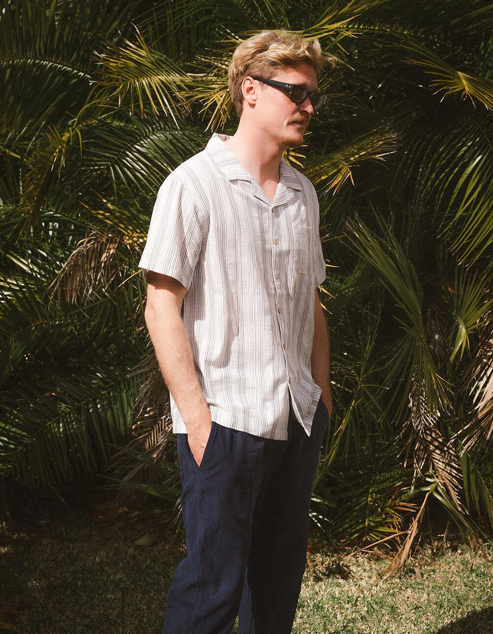 THE CRITICAL SLIDE SOCIETY Bawley Mens Button Up Shirt - ECRU Product Image