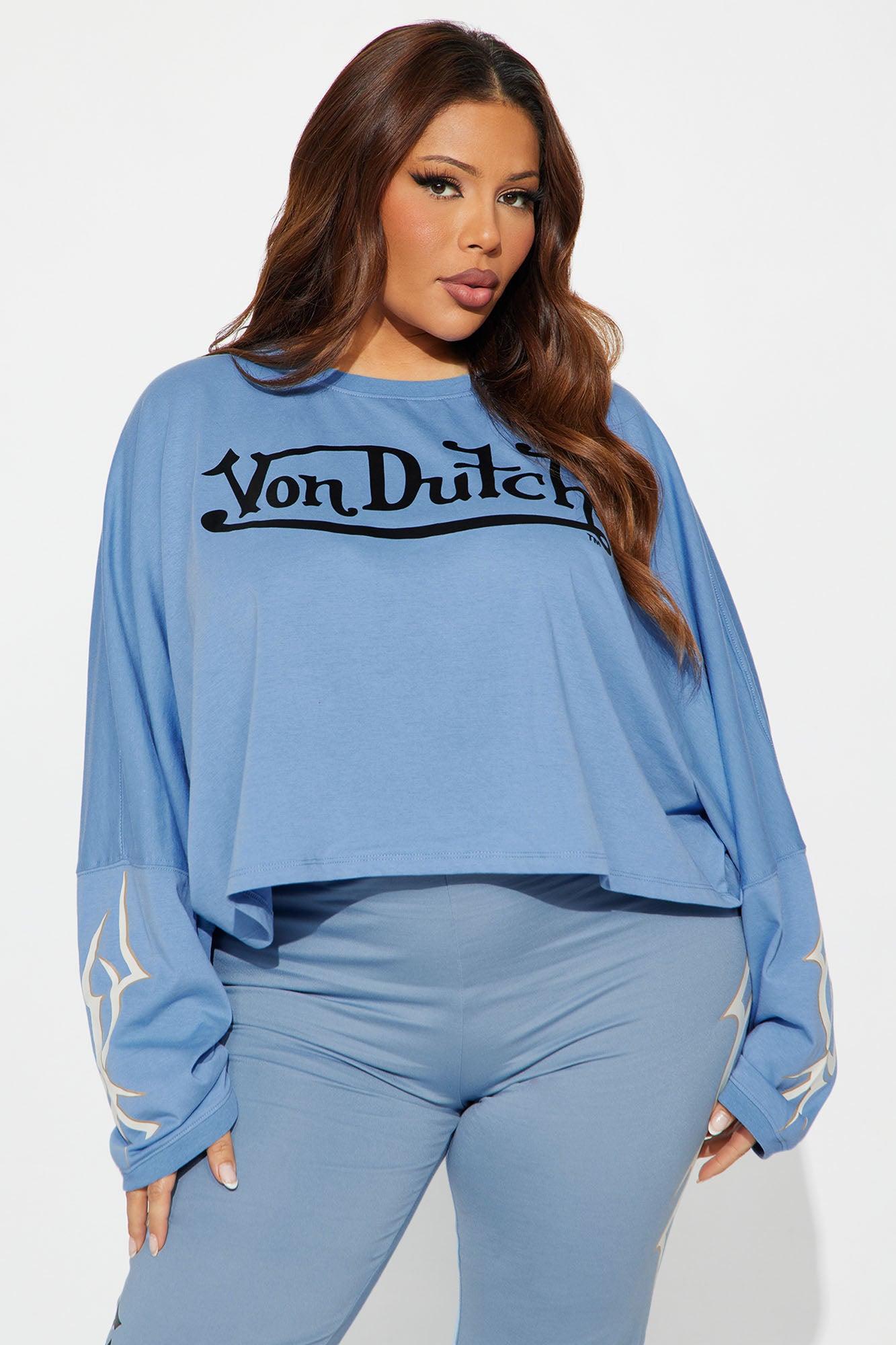 Von Dutch Edgy Waves Cropped Top - Blue Female Product Image