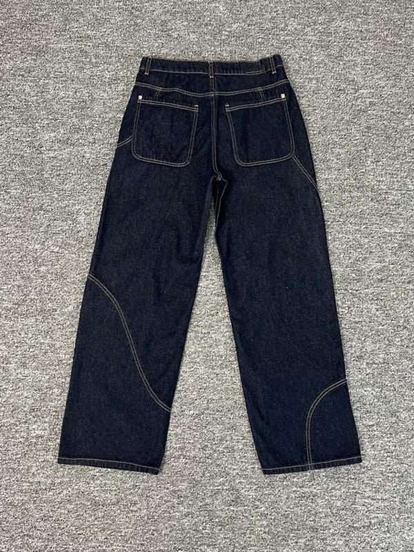 Flower Embroidery Boyfriend Jeans Product Image