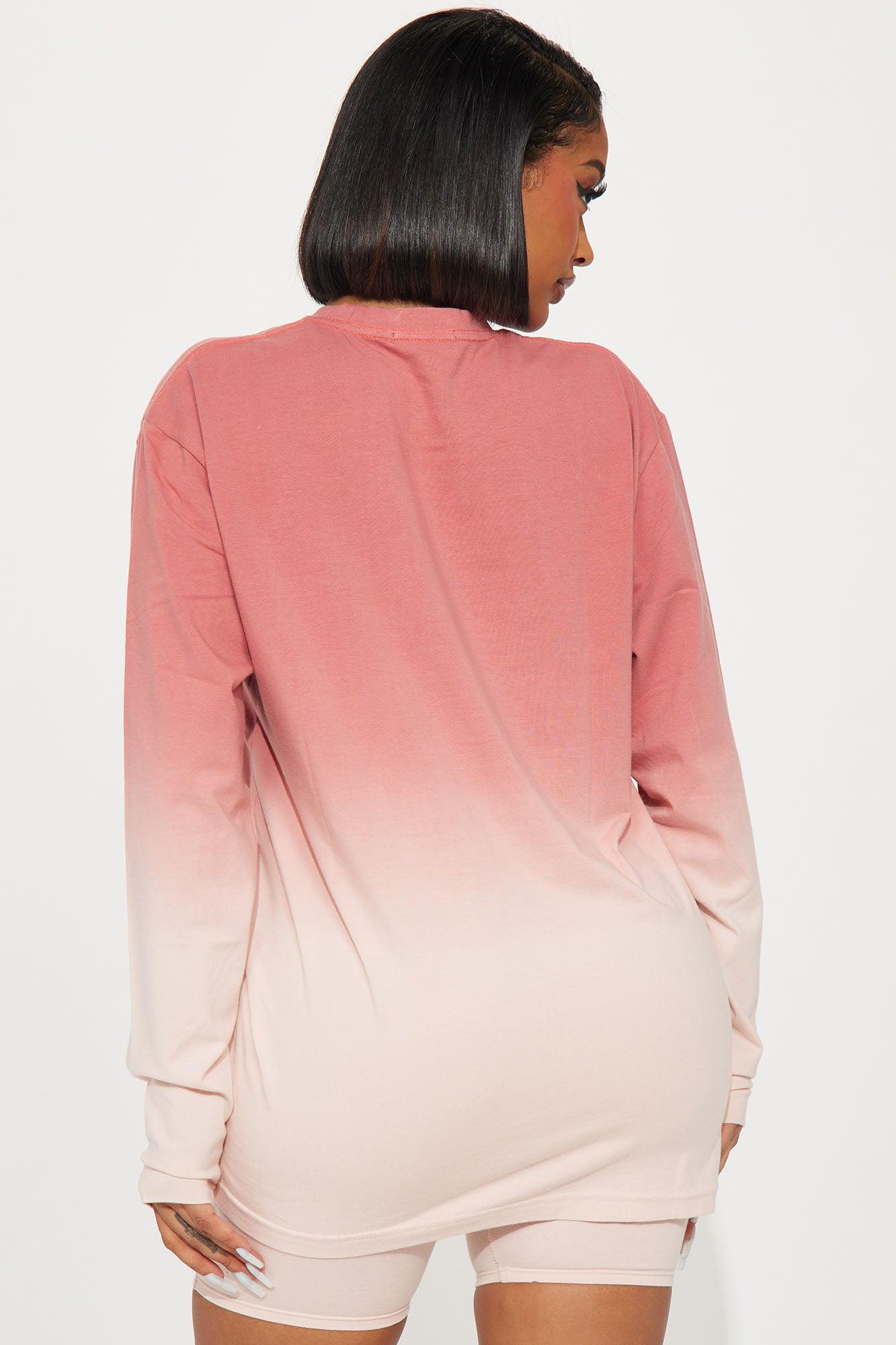 Fading Away Long Sleeve Short Set - Mauve Product Image