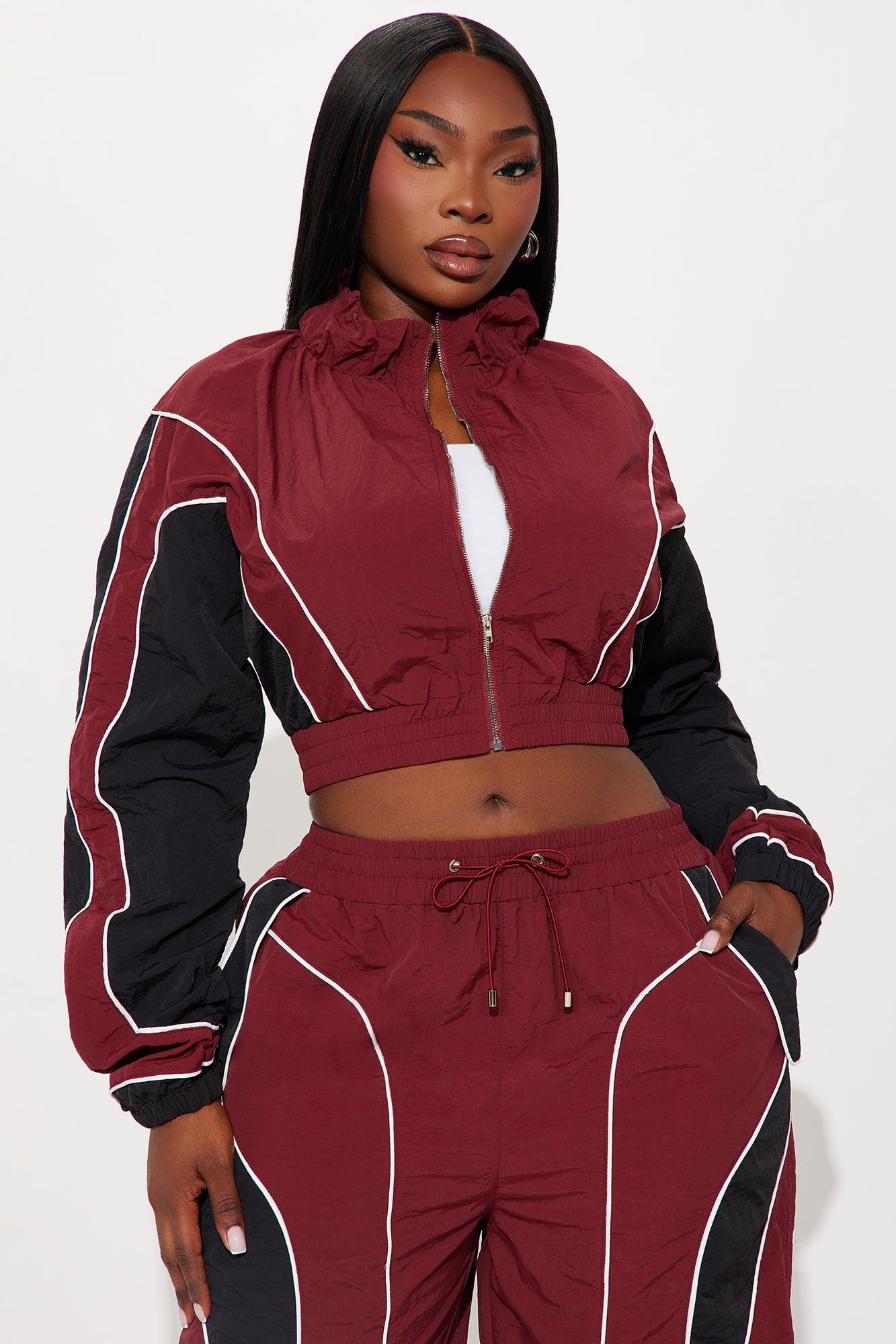New Era Colorblock Windbreaker Jacket - Burgundy/combo Product Image
