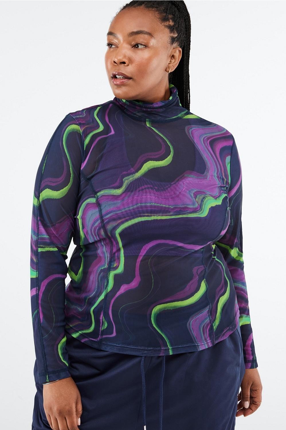 Fabletics Felicity Long-Sleeve Mesh Top Womens Haze Wave Size XS Product Image