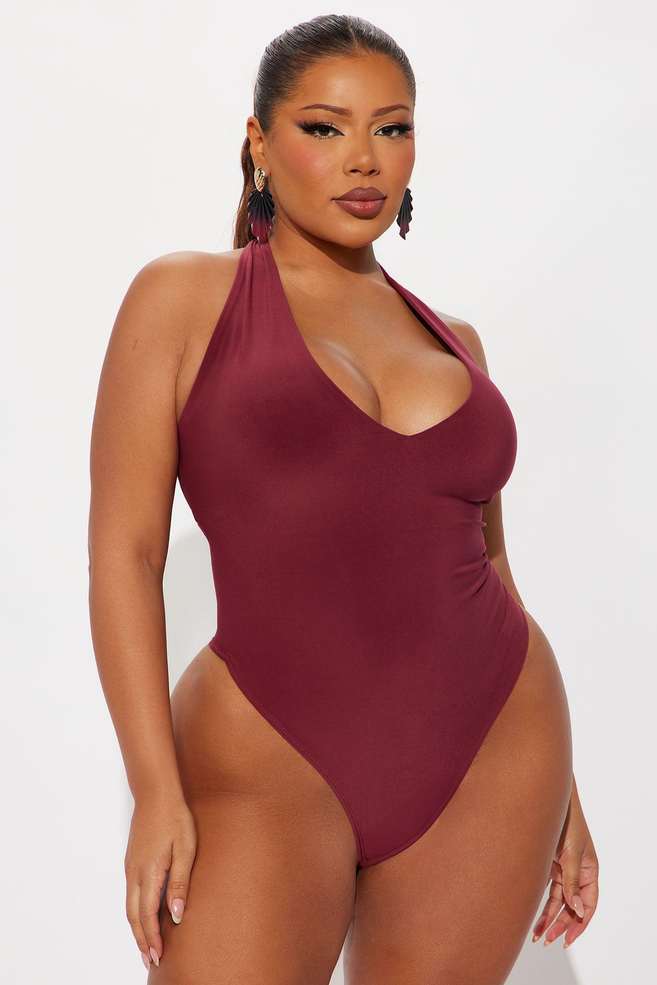 It's Getting Hot In Here Bodysuit - Burgundy Female Product Image