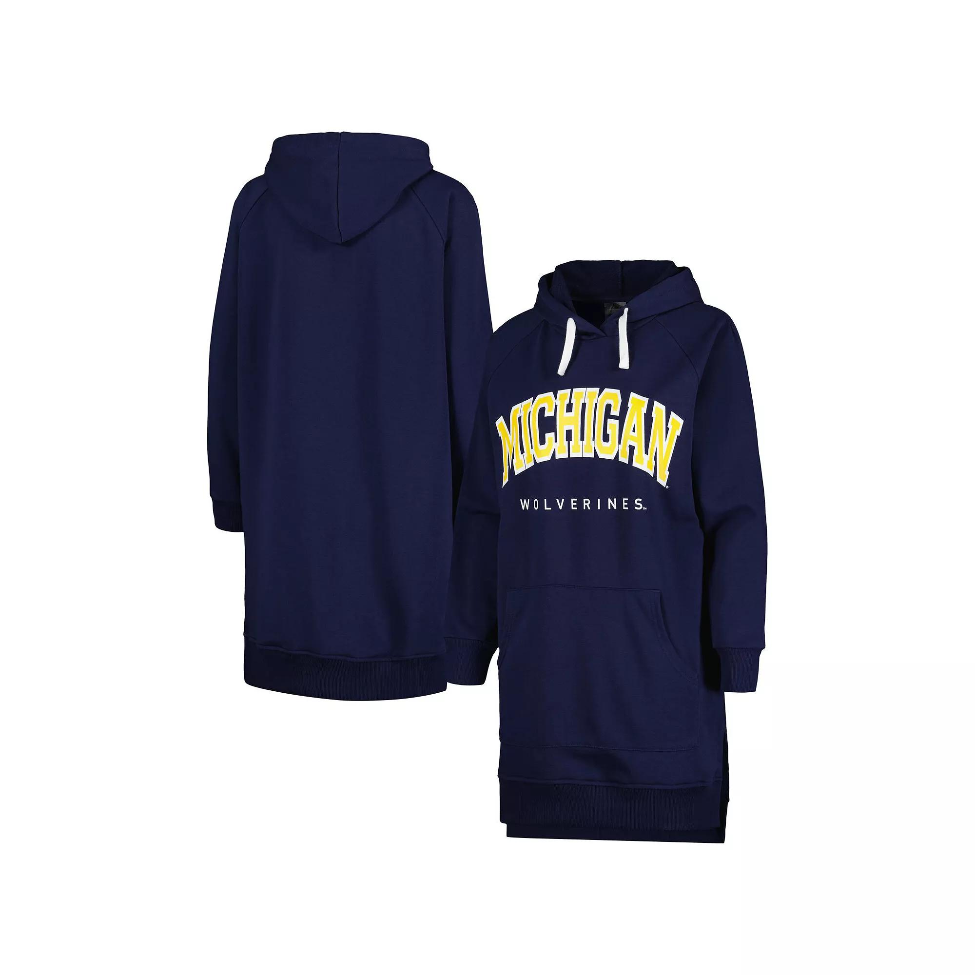 Women's Gameday Couture Navy Michigan Wolverines Take a Knee Raglan Hooded Sweatshirt Dress, Size: Small, Blue Product Image