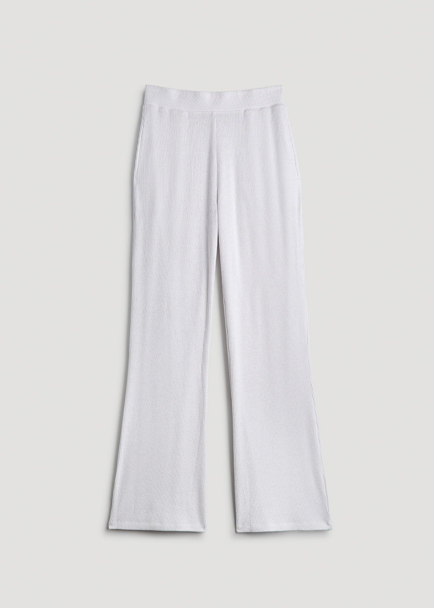 Women's Ribbed Flare Lounge Pants for Tall Women in Cloud White Female Product Image