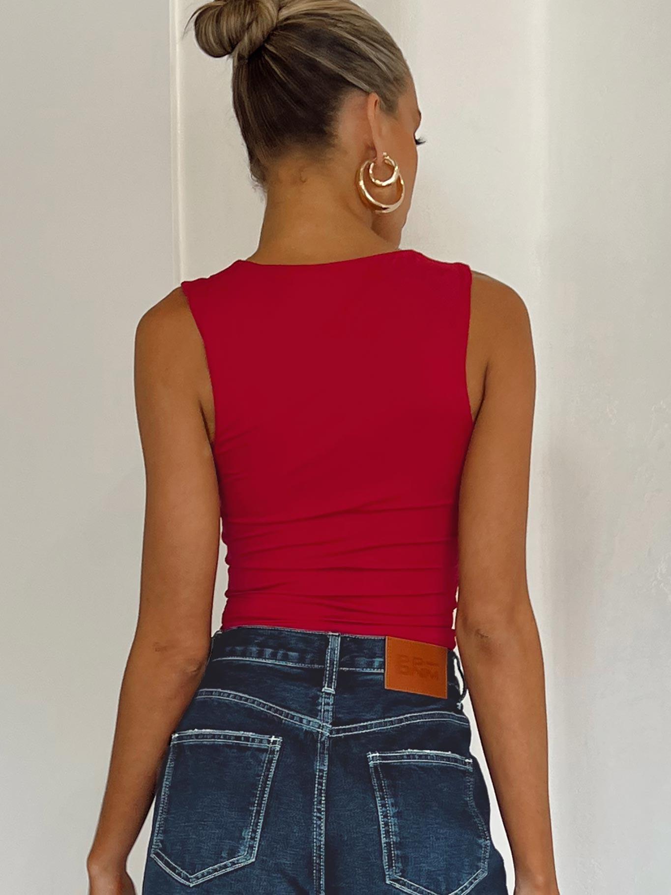 Back In Time Top Red Product Image