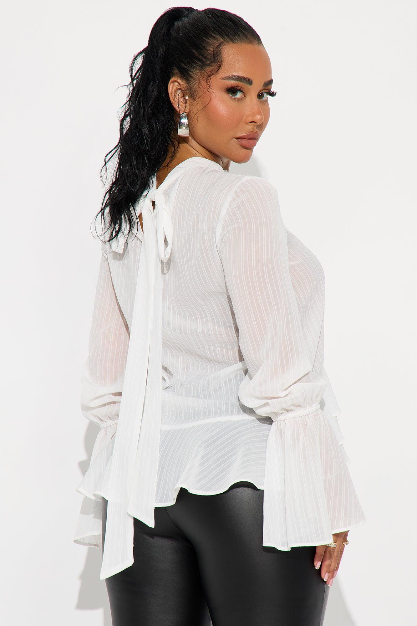 Look At Her Now Chiffon Blouse - White Female Product Image