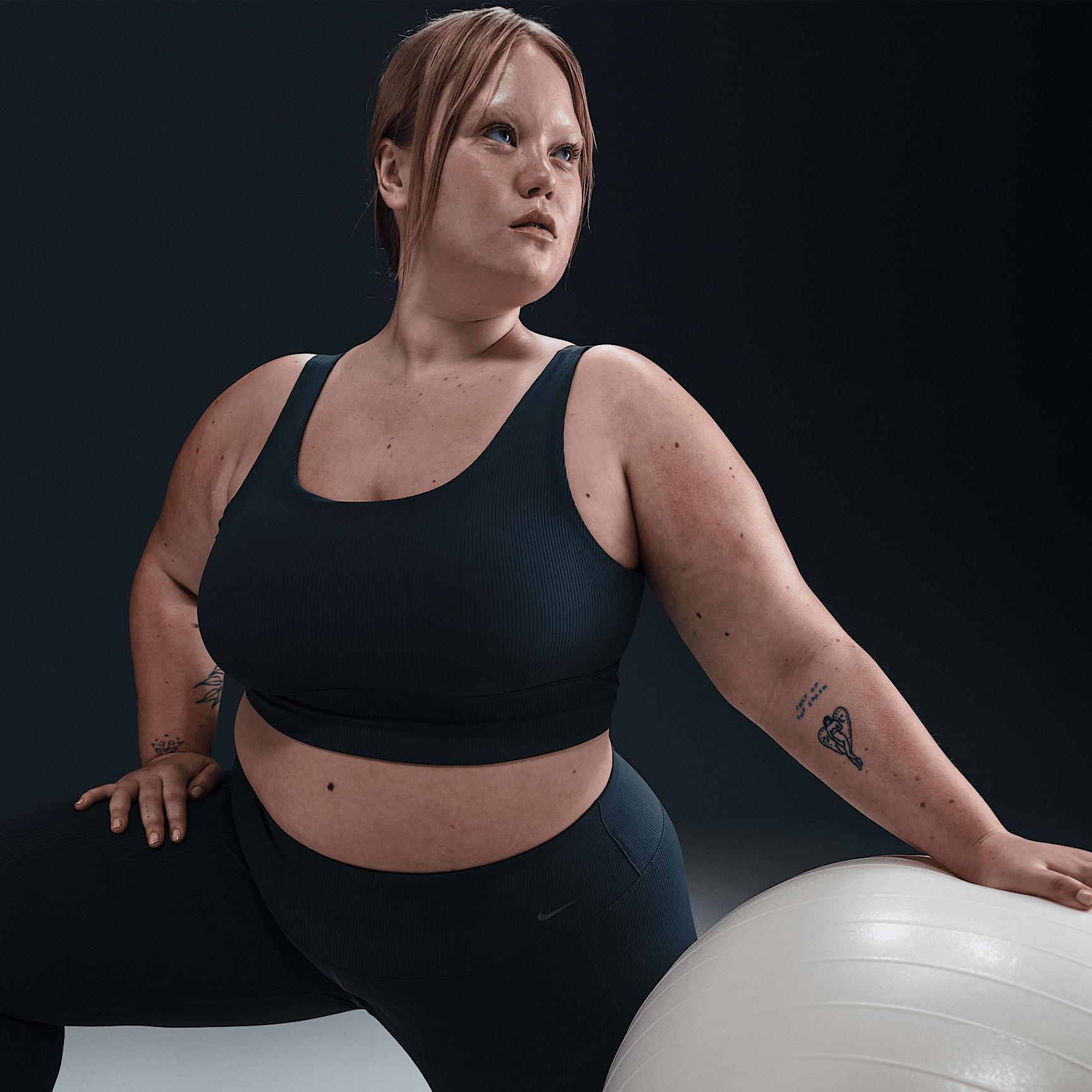 Nike Women's Zenvy Rib Light-Support Non-Padded Longline Sports Bra (Plus Size) Product Image