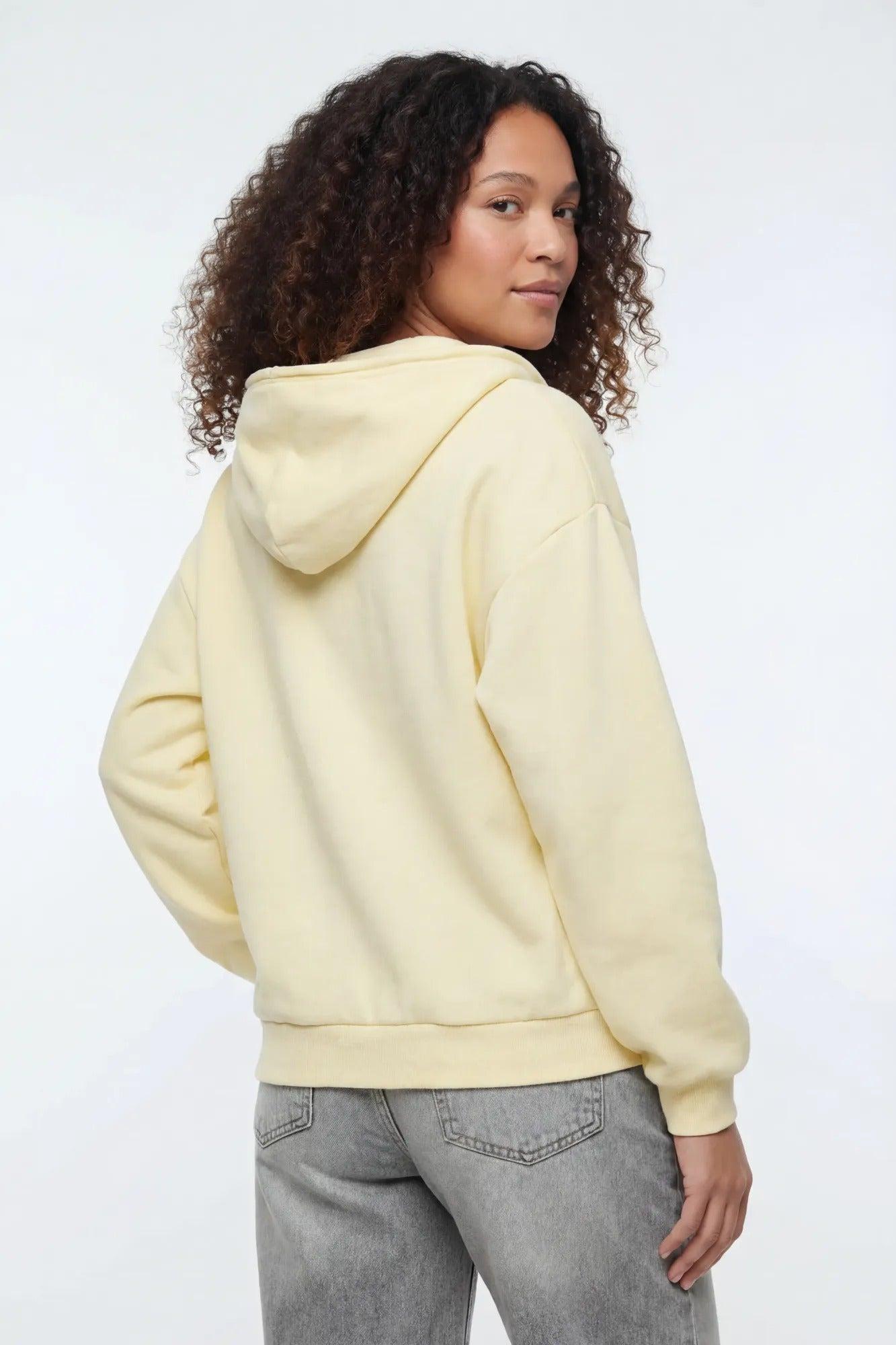 Boxy Zip-Up Fleece Hoodie Female Product Image