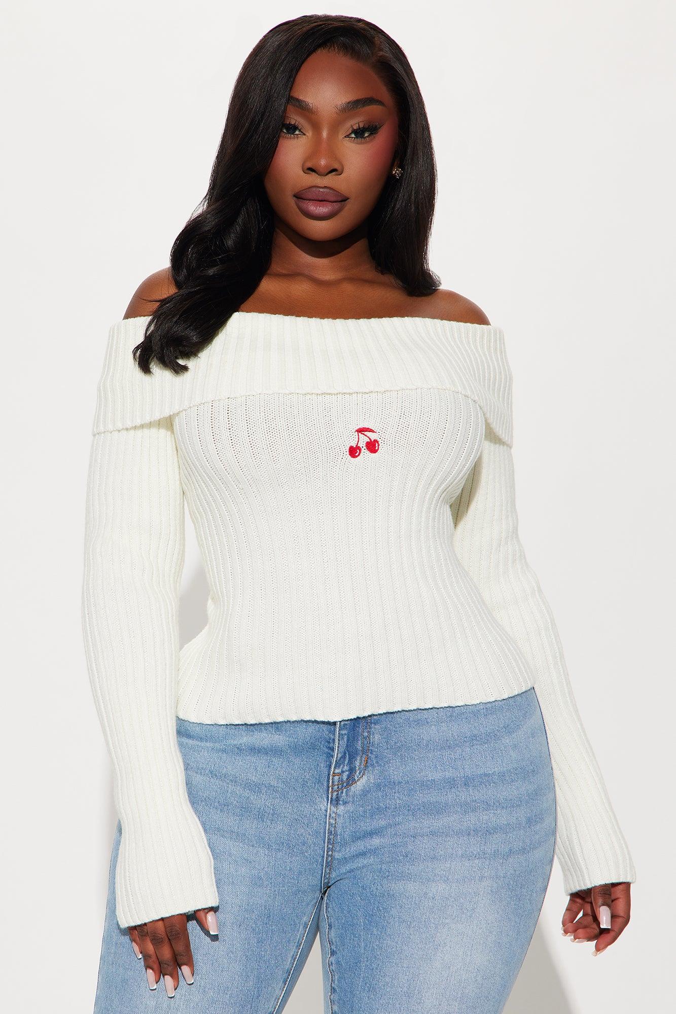Tastes Like Cherries Sweater - Ivory Product Image