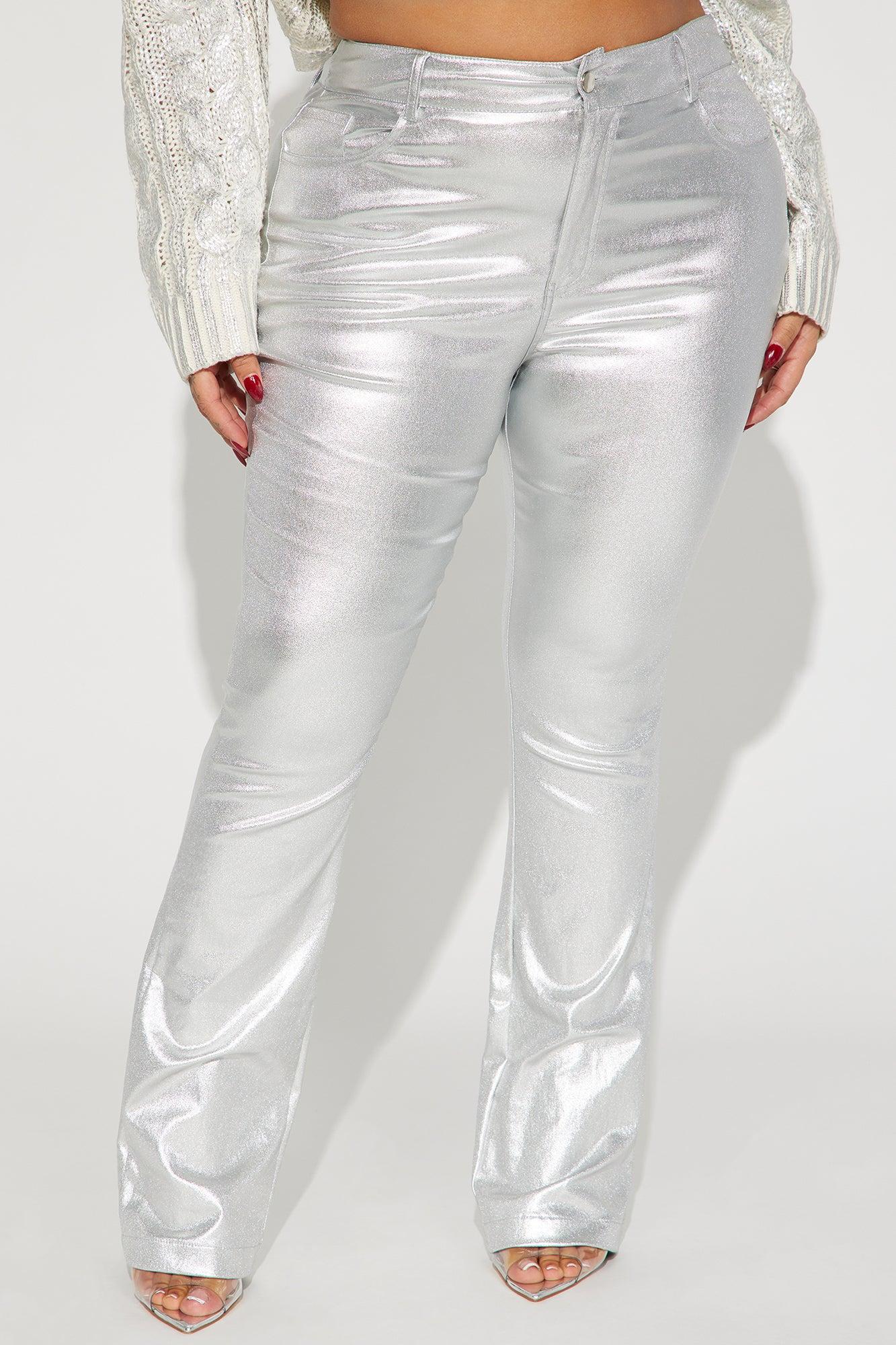 Behind The Flash Metallic Flare Pant - Silver Product Image